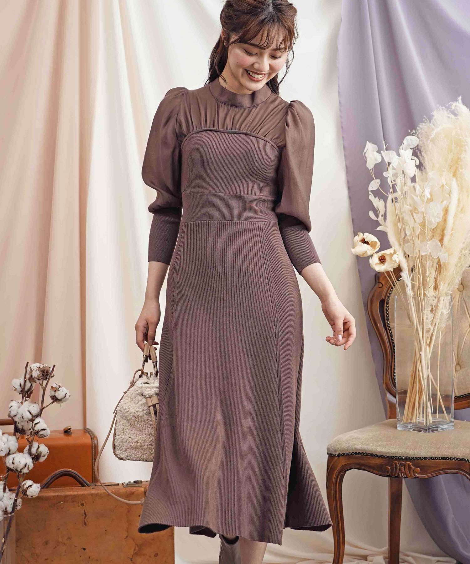 ビスチェリブニットワンピース | ニットワンピース | NOELA OFFICIAL