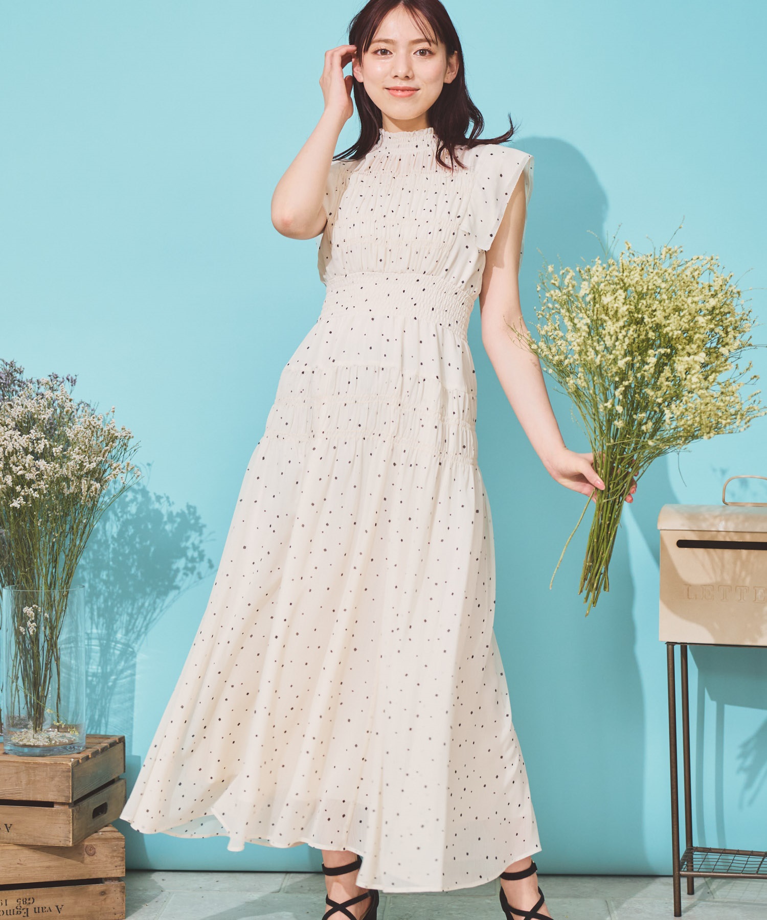 CanCam6月号掲載 Noela×石川 恋コラボ】楊柳シャーリングワンピ