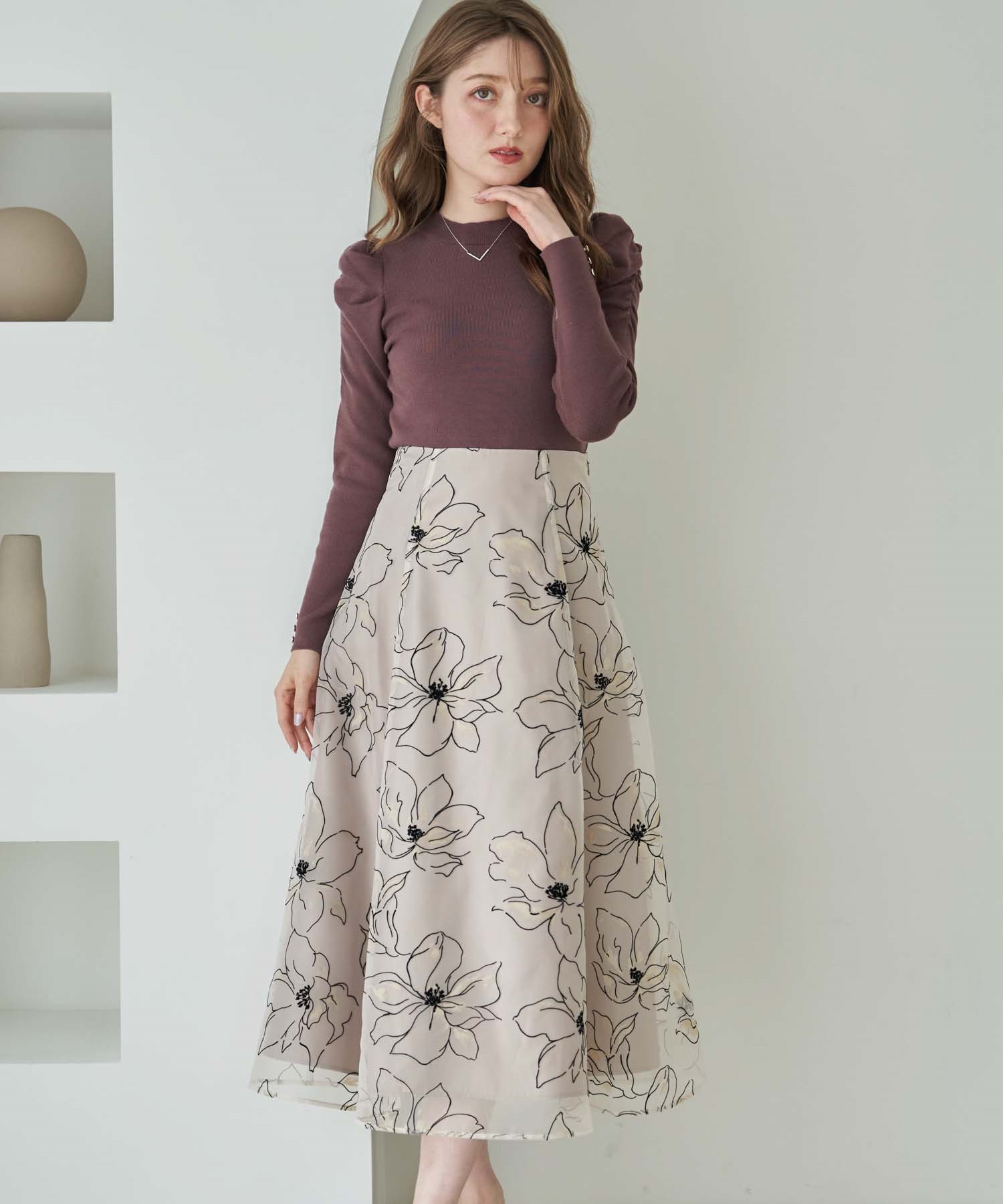 グリッターフロッキースカート | フレアスカート | NOELA OFFICIAL WEB