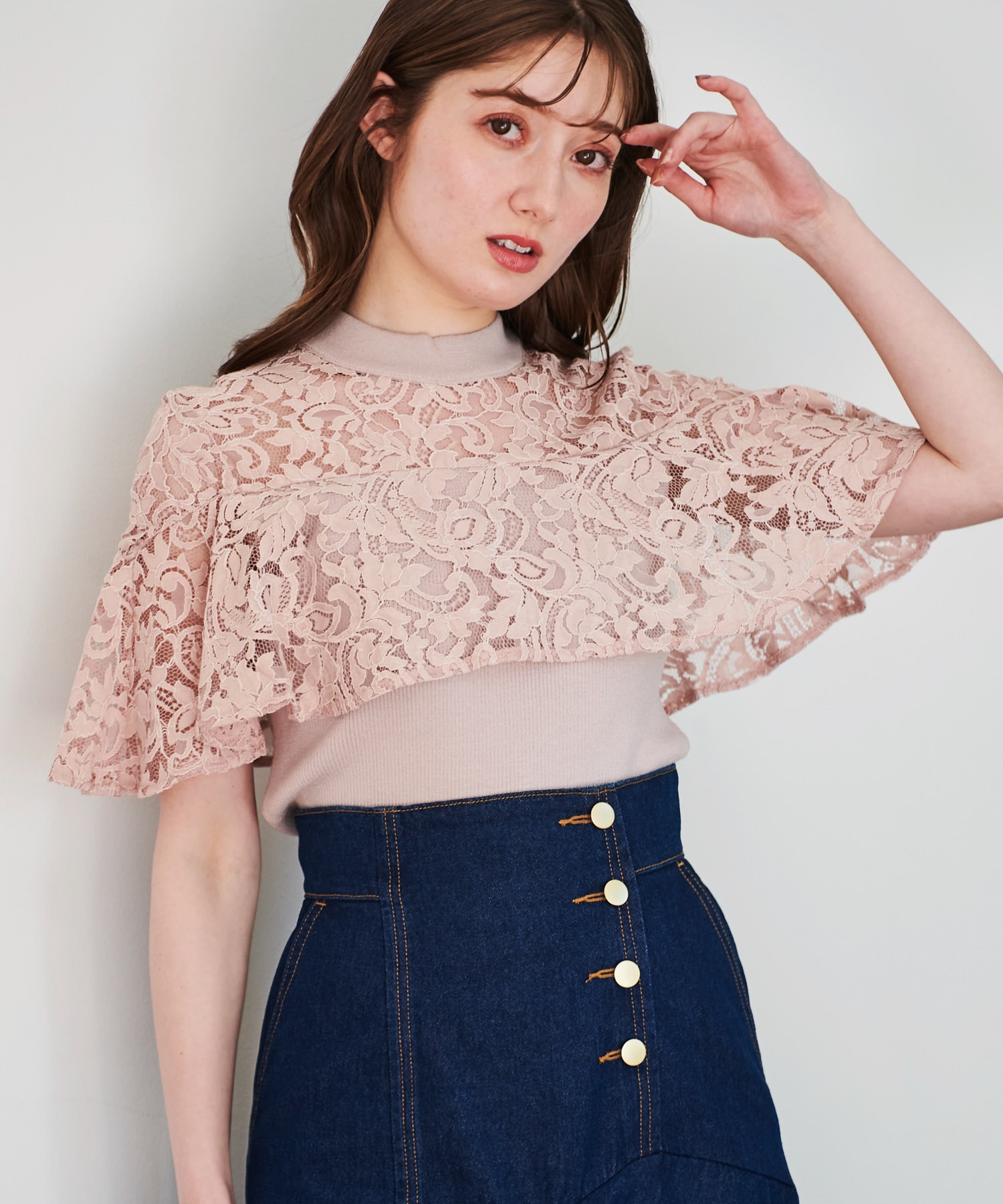 ハイネックフリルレースニット | ニット | NOELA OFFICIAL WEB STORE