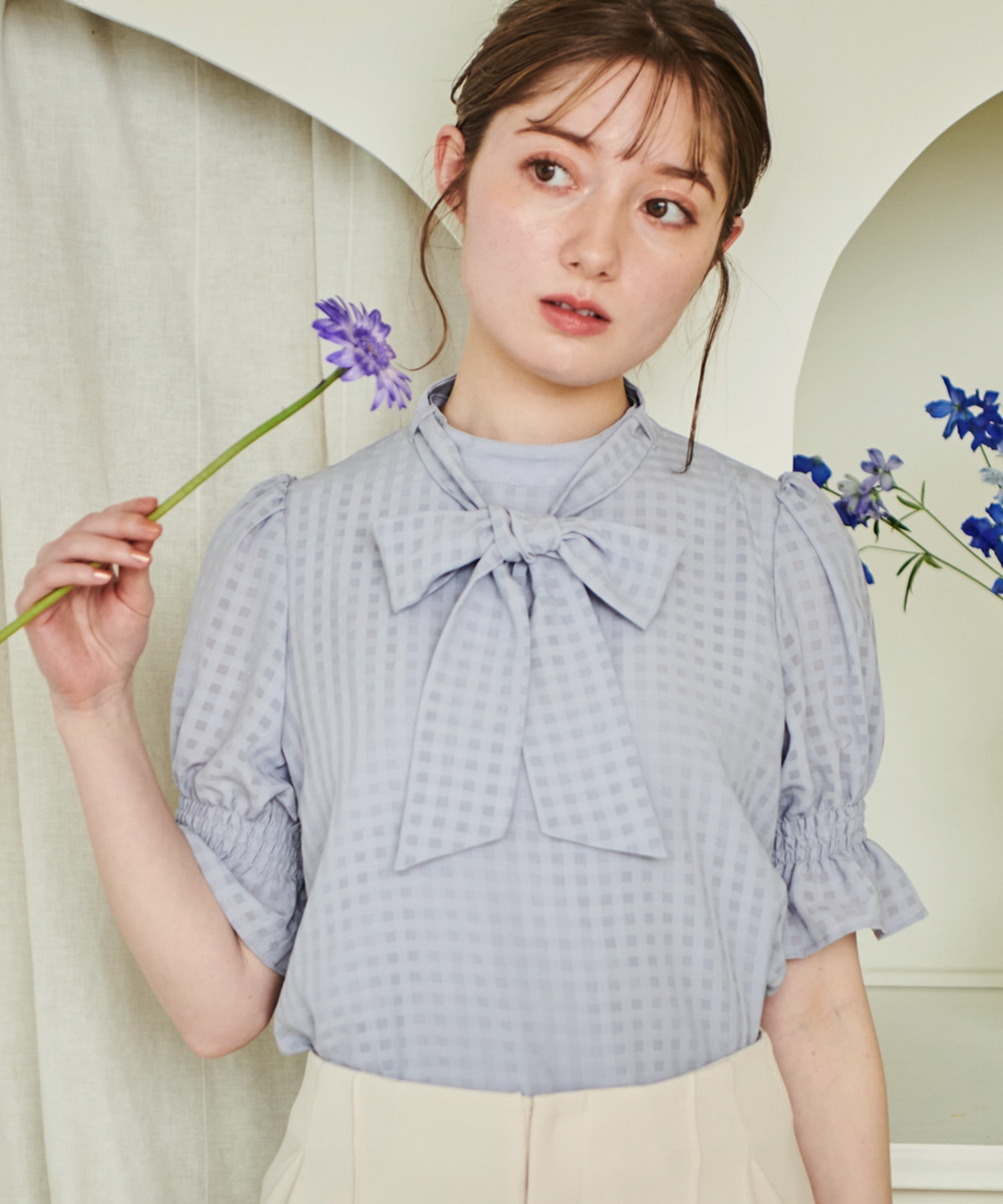 シアーチェックブラウス | シャツ・ブラウス | NOELA OFFICIAL WEB STORE