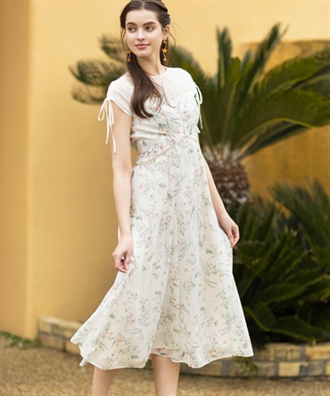 コルセットパターン花柄ワンピ | ロングワンピース | NOELA OFFICIAL