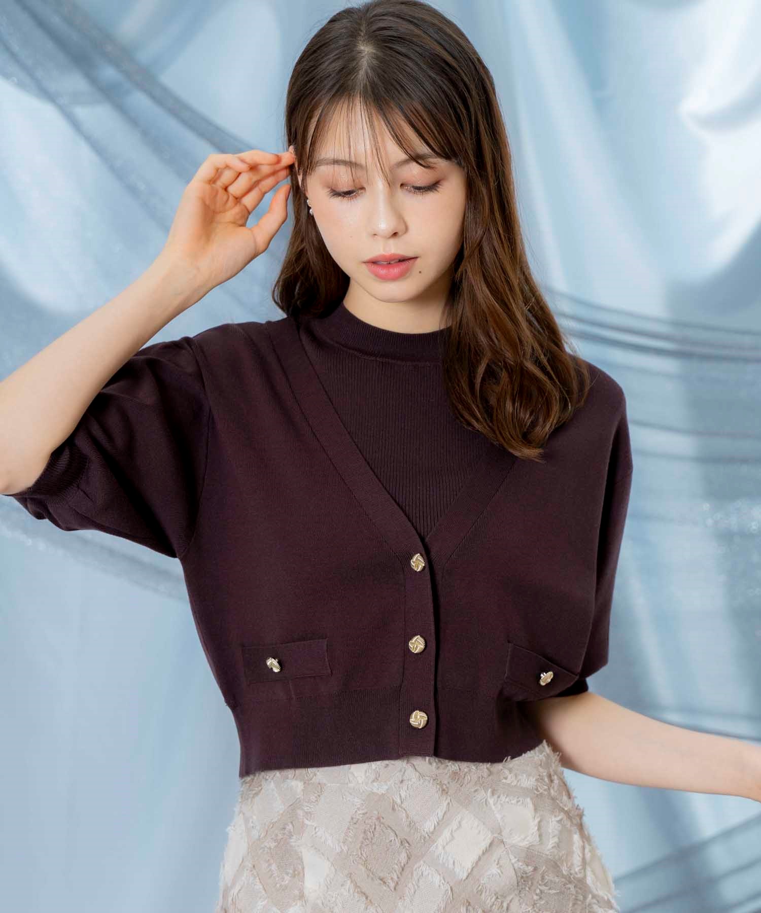 ノースリニット×6分袖カーデアンサンブル | ニット | NOELA OFFICIAL