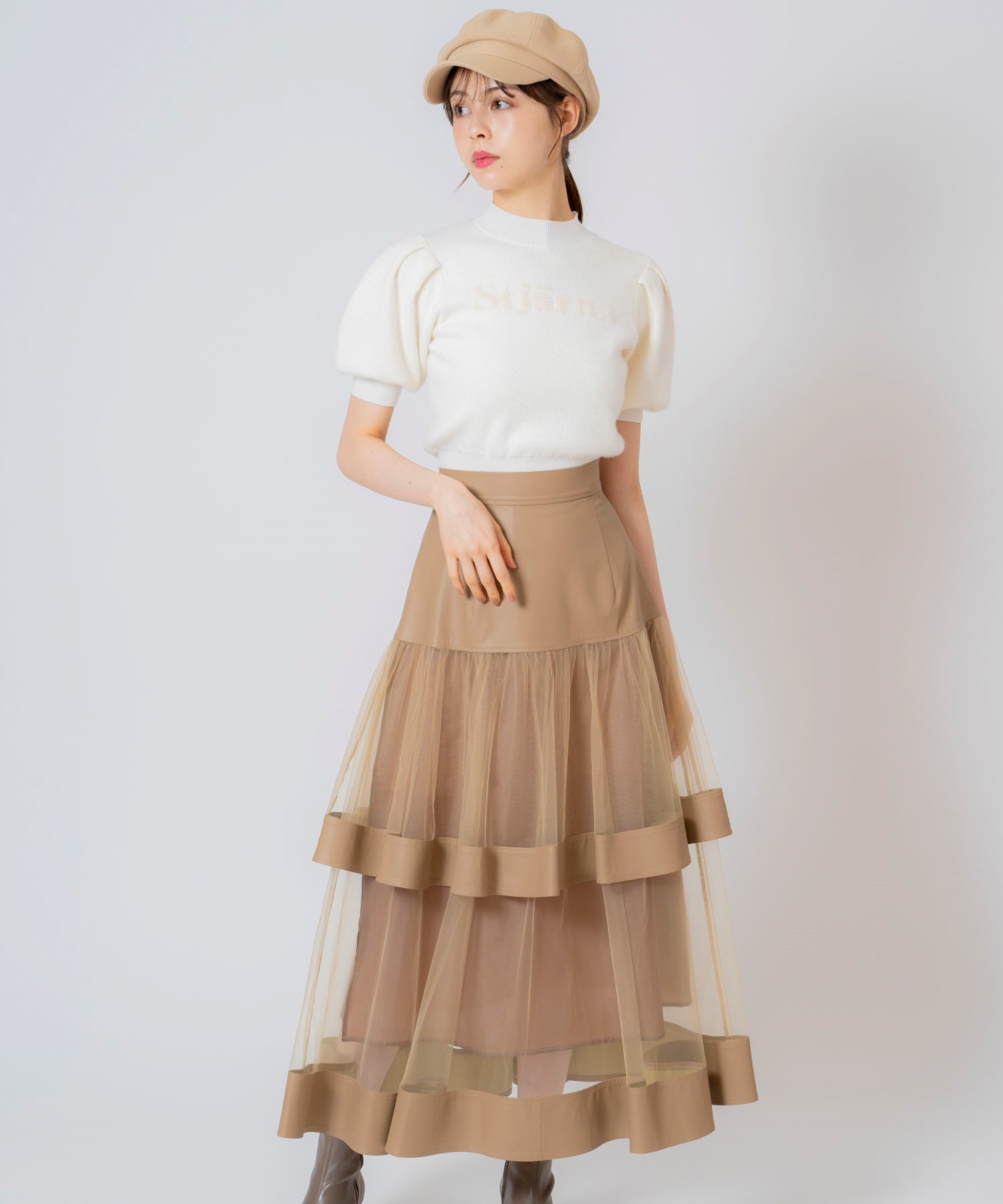 レザードッキングチュールスカート | フレアスカート | NOELA OFFICIAL