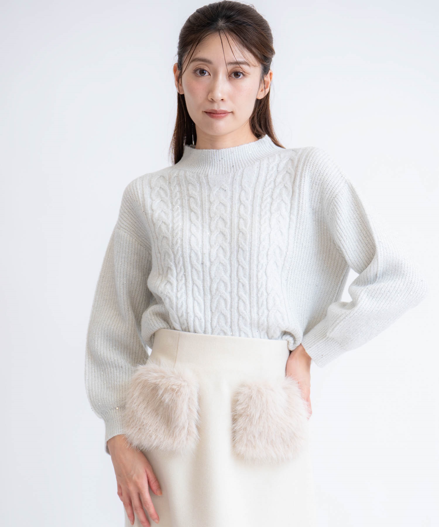 スパンコールラメケーブルニット | ニット | NOELA OFFICIAL WEB STORE