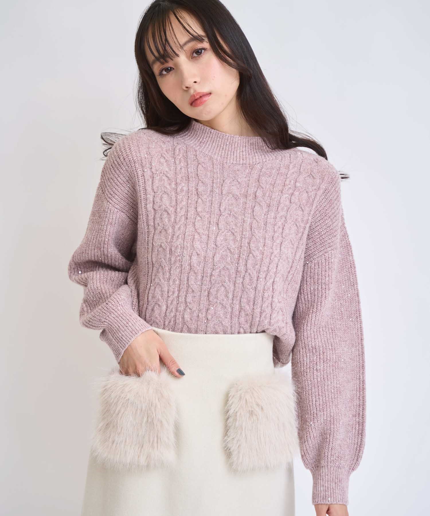 スパンコールラメケーブルニット | ニット | NOELA OFFICIAL WEB STORE