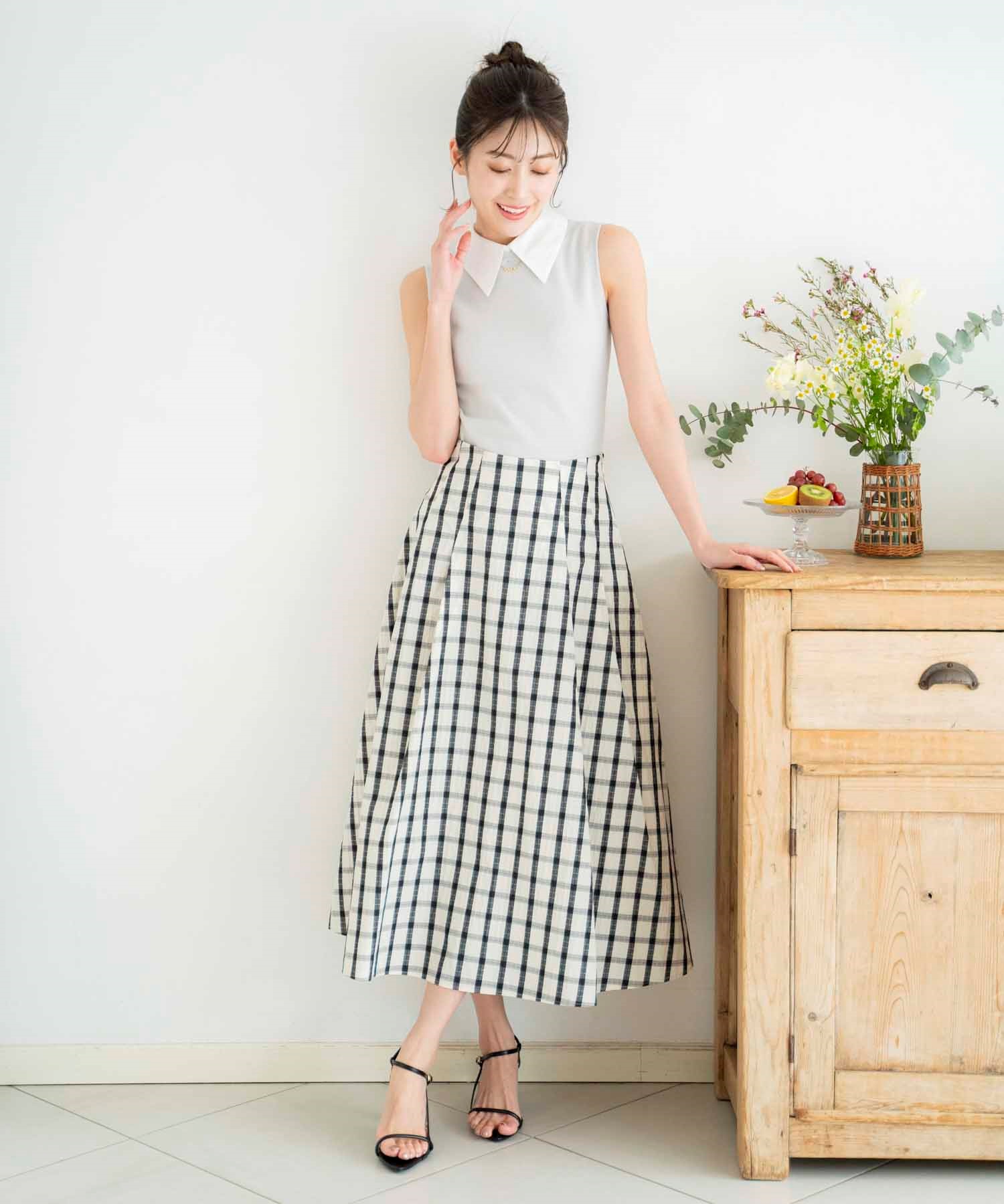 ドビーチェック柄スカート | フレアスカート | NOELA OFFICIAL WEB STORE
