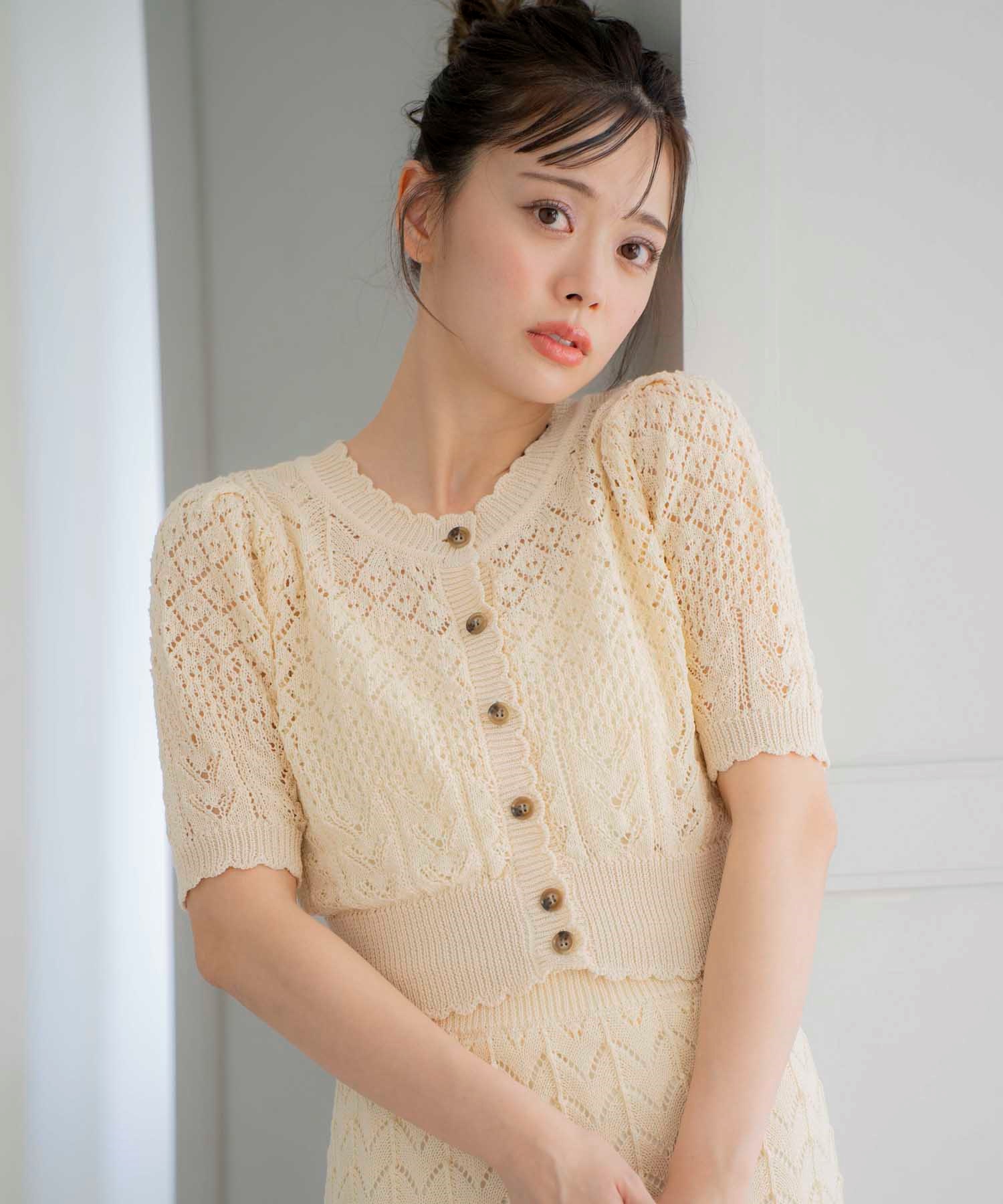 透かし編みニットセットアップ | ニットワンピース | NOELA OFFICIAL