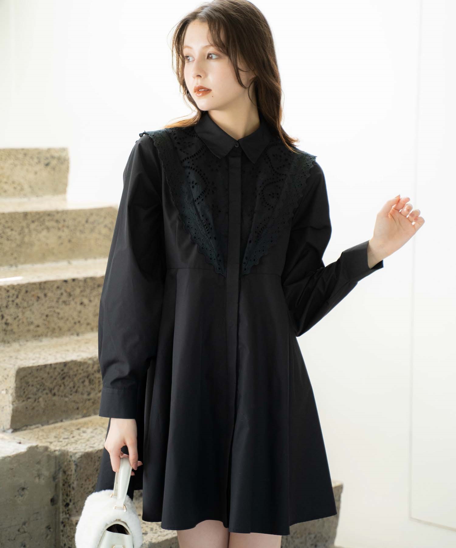 エンブロイダリーミニシャツワンピース | ミニワンピース | NOELA