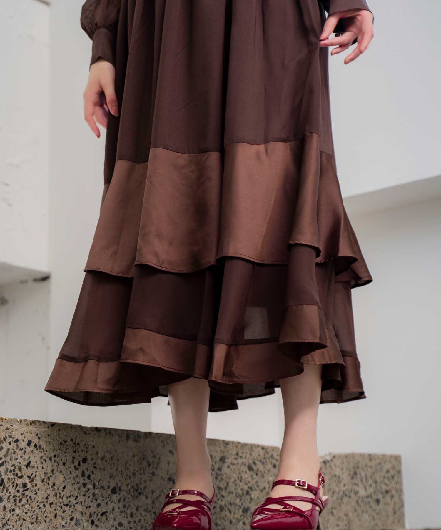 シアーサテンコンビワンピース | ロングワンピース | NOELA OFFICIAL