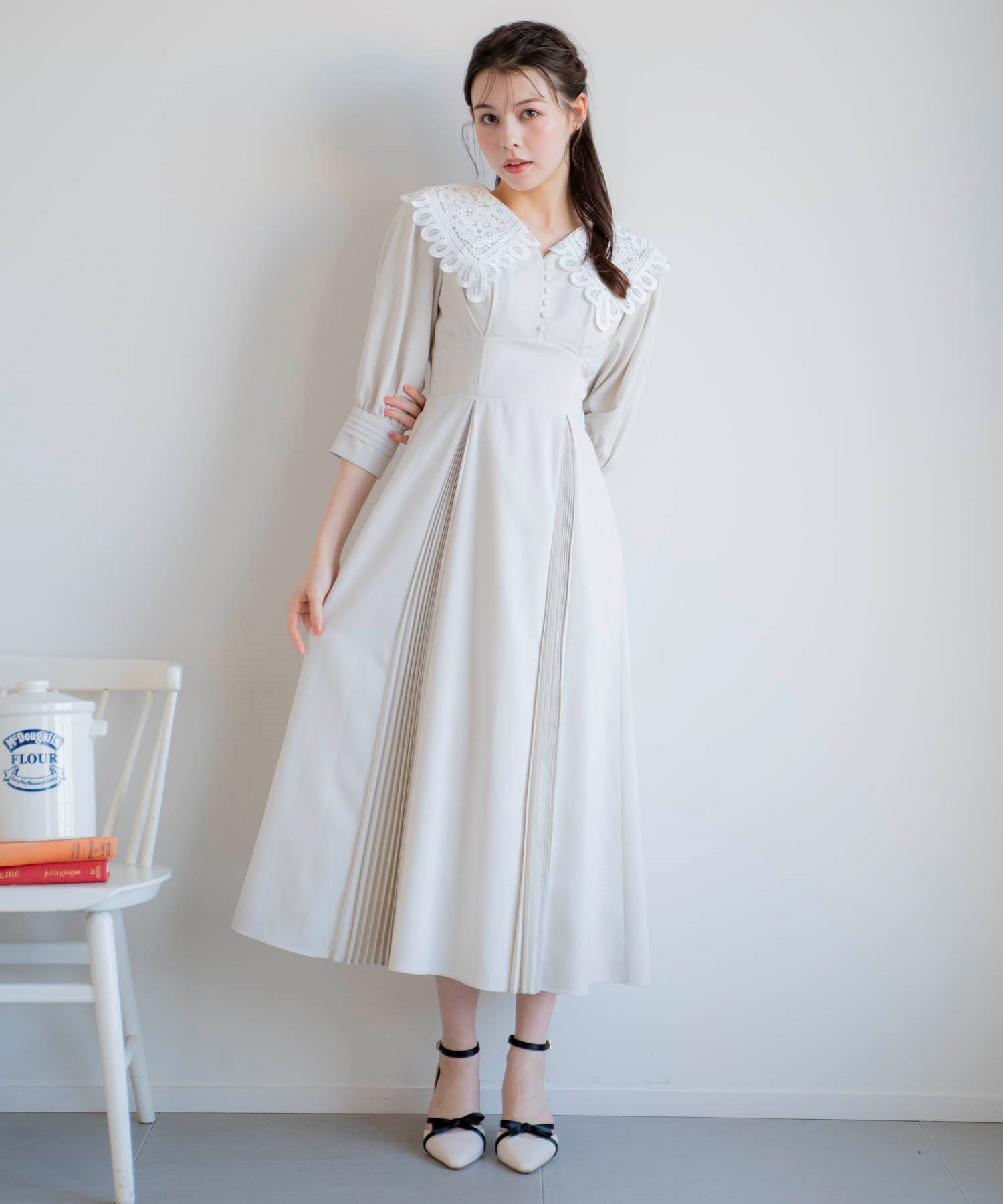 ルネ♡白襟ベロアワンピース ルネ♡白襟ベロアワンピース ルネ♡白襟
