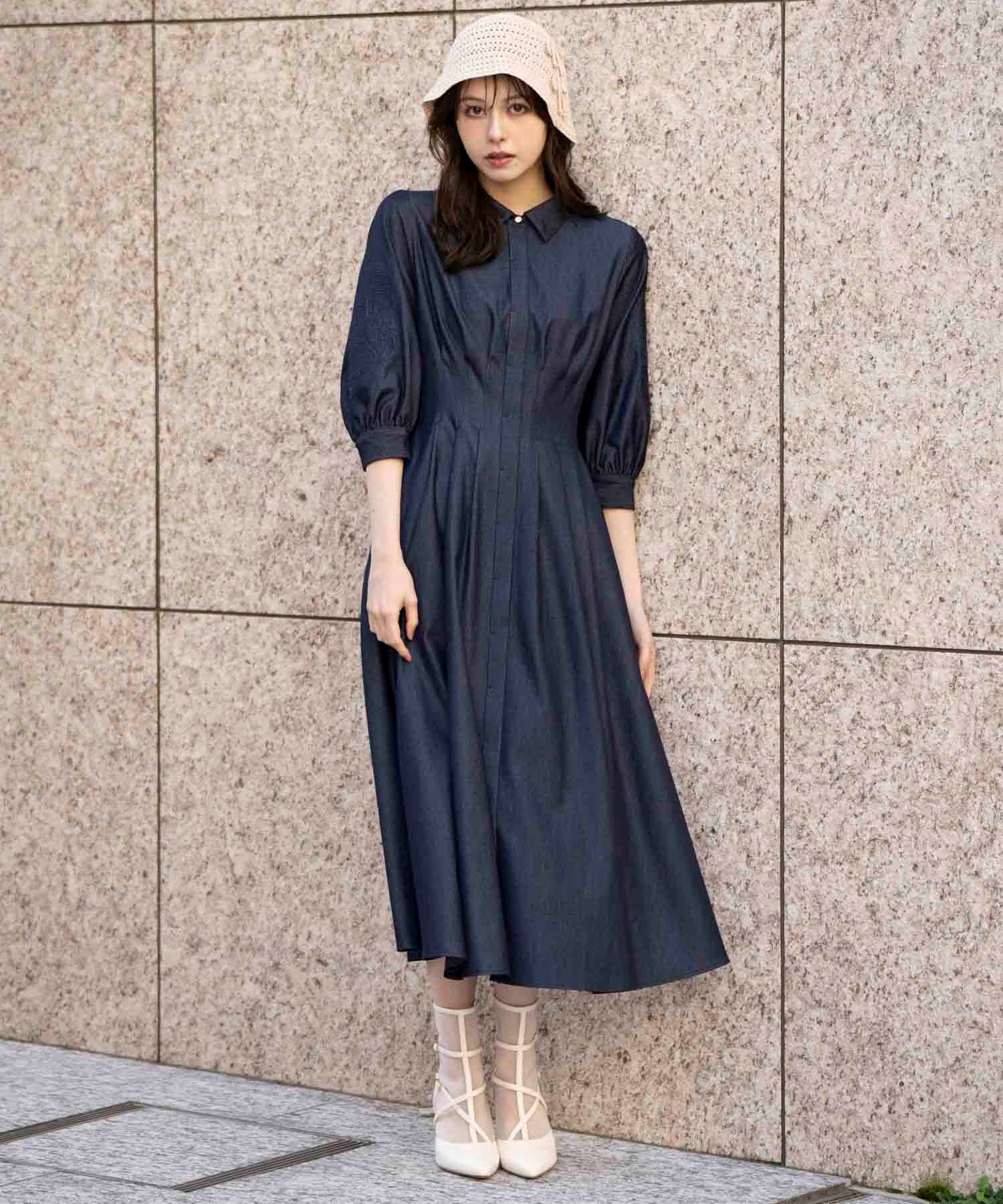 スリーブ刺繍タックシャツワンピ | ロングワンピース | NOELA OFFICIAL