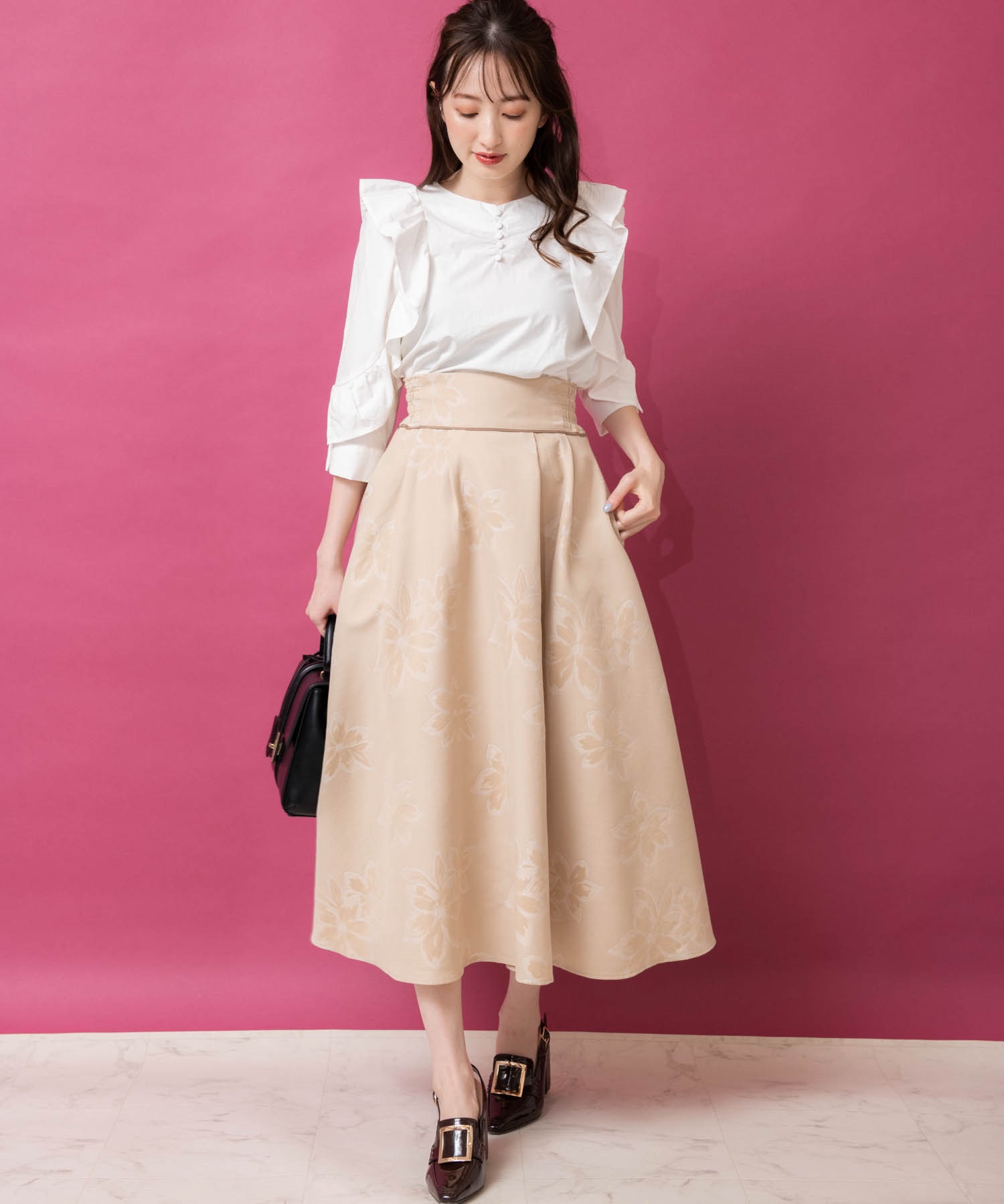 ジャガード花柄スカート | フレアスカート | NOELA OFFICIAL WEB STORE