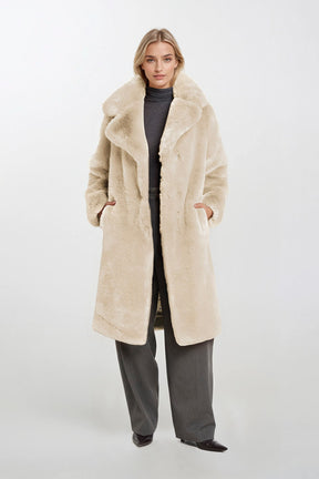 Savannah Long Length Vegan Fur Coat | Noize