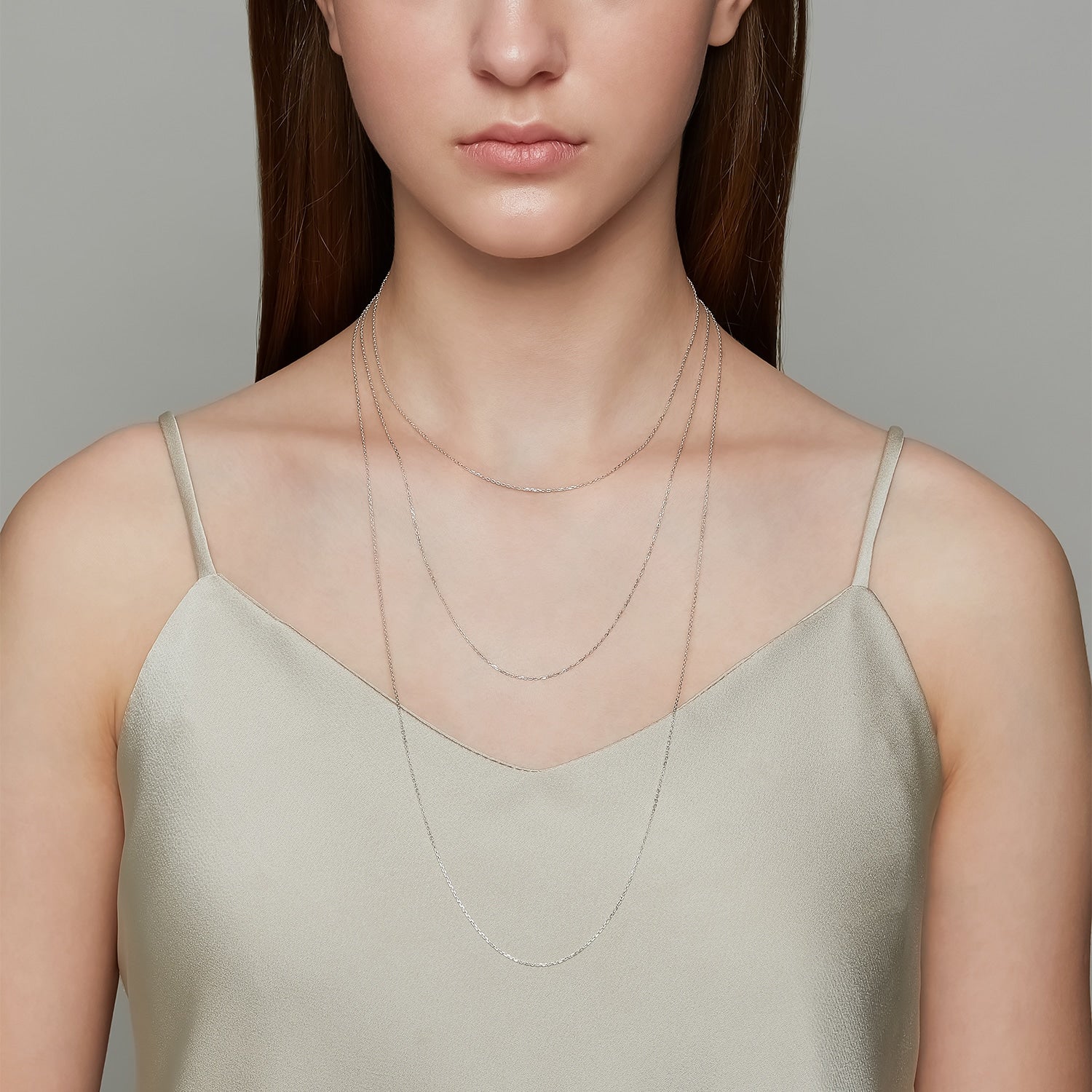 ◎1244- silvk+32 0.04ダイヤ付き チェーンネックレス ◎1244- silvk+