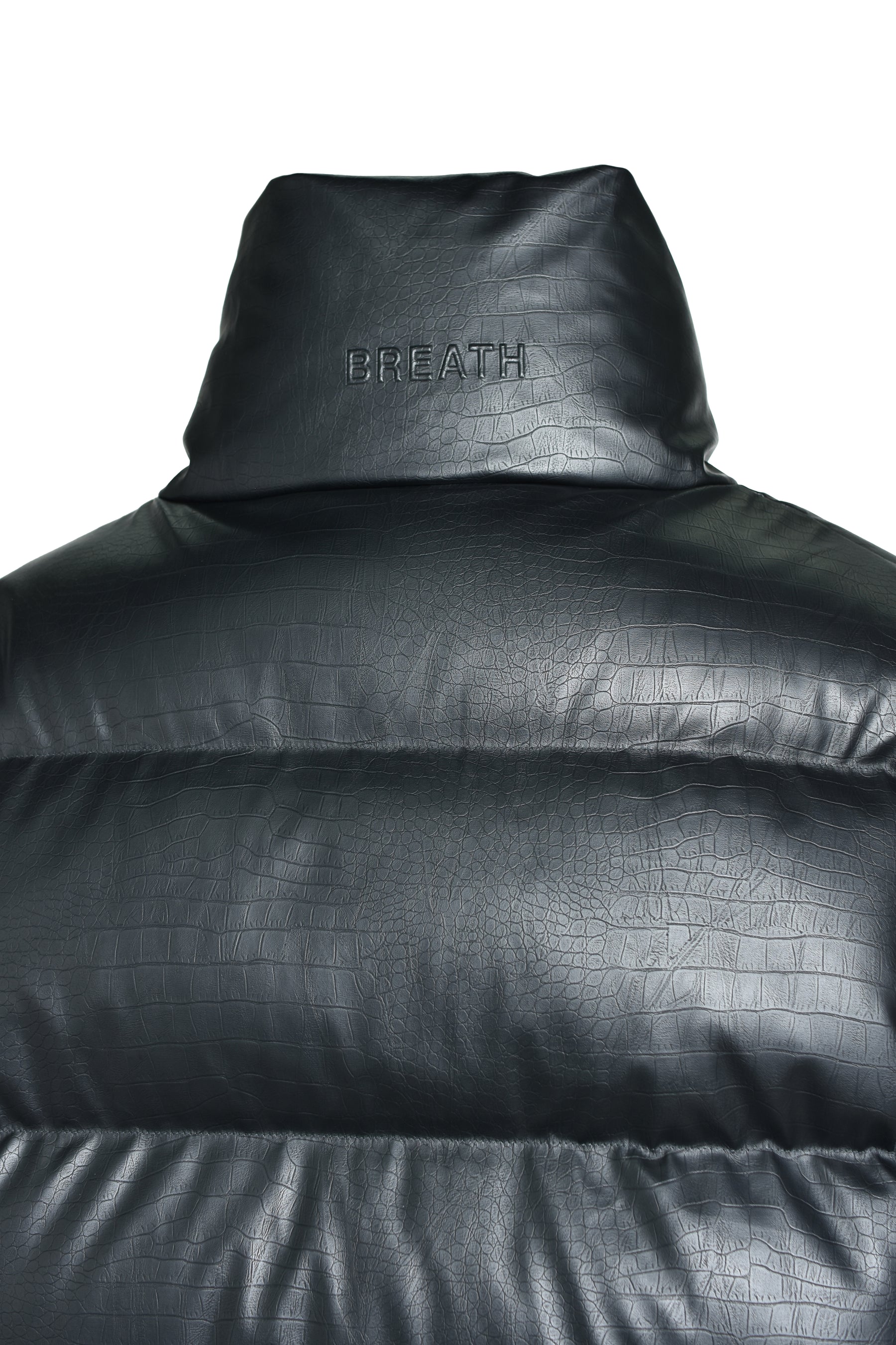 BREATH ブレス FW25FAUX LEATHER MATTE CROCODILE DOWN JACKET / BLK