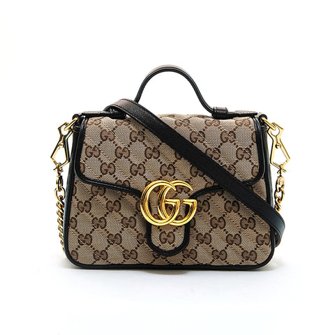グッチ GUCCI GGマーモント ミニトップハンドル ショルダーバッグ