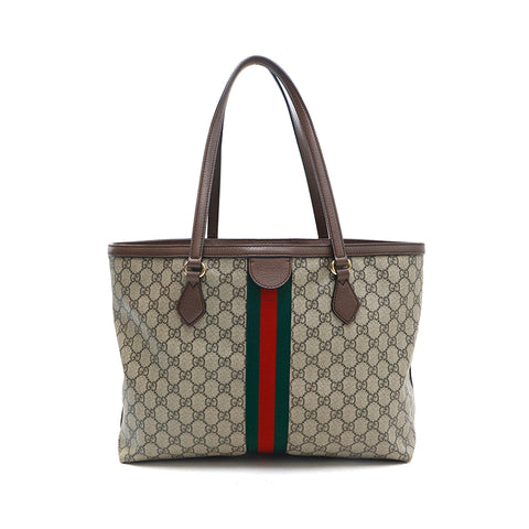 グッチ GUCCI GGスプリーム シェリーライン トートバッグ ブラウン