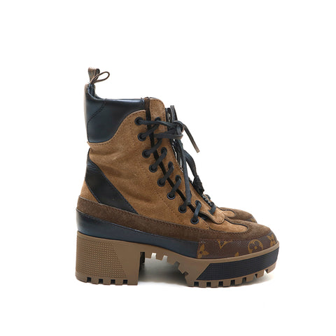 ルイヴィトンモノグラムスエードアンクルブーツ