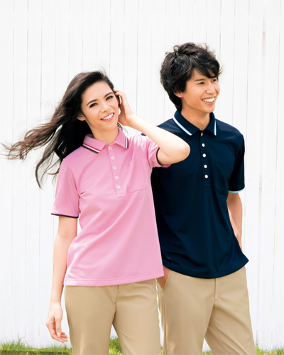 HM-2439 ハートグリーン(HEARTGREEN)半袖ポロシャツ男女共用