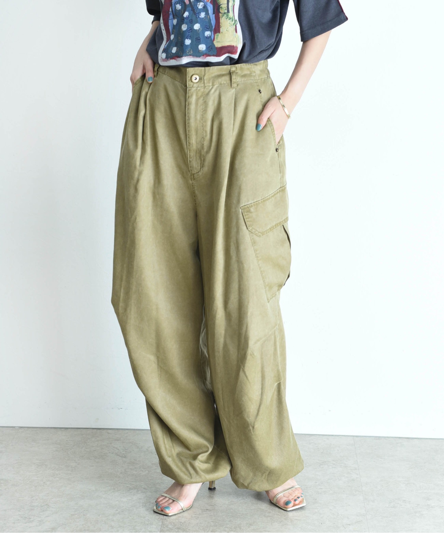 バイオ加工 アウトポケット カーゴパンツ Eimee Law│Eimee Law