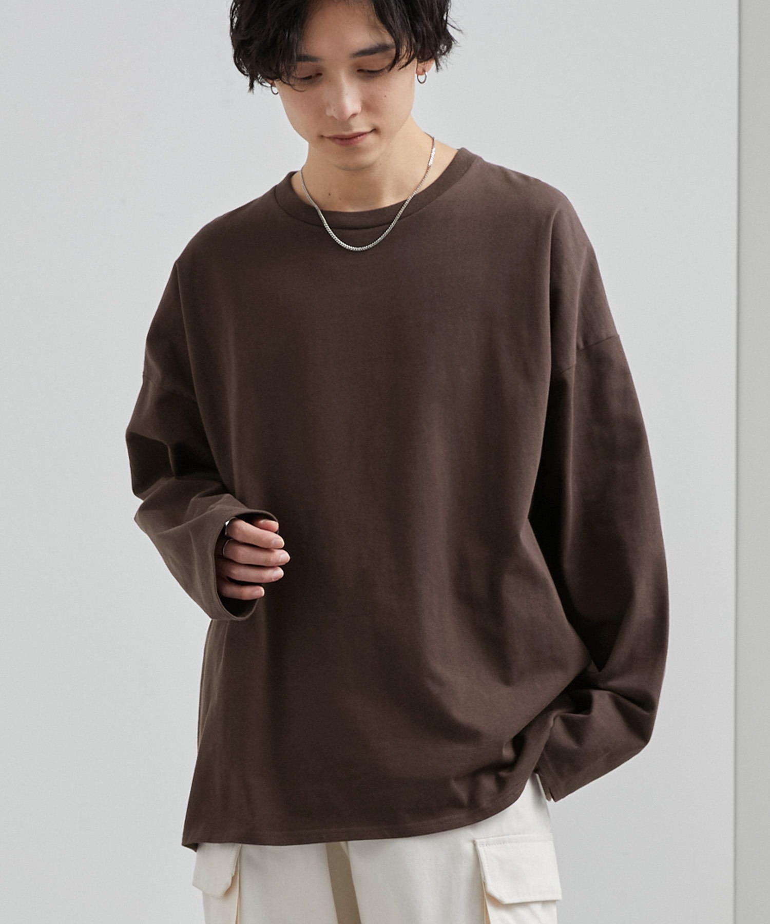 リラックスルーズベーシックT オーバーサイズ ラスティックコットン L