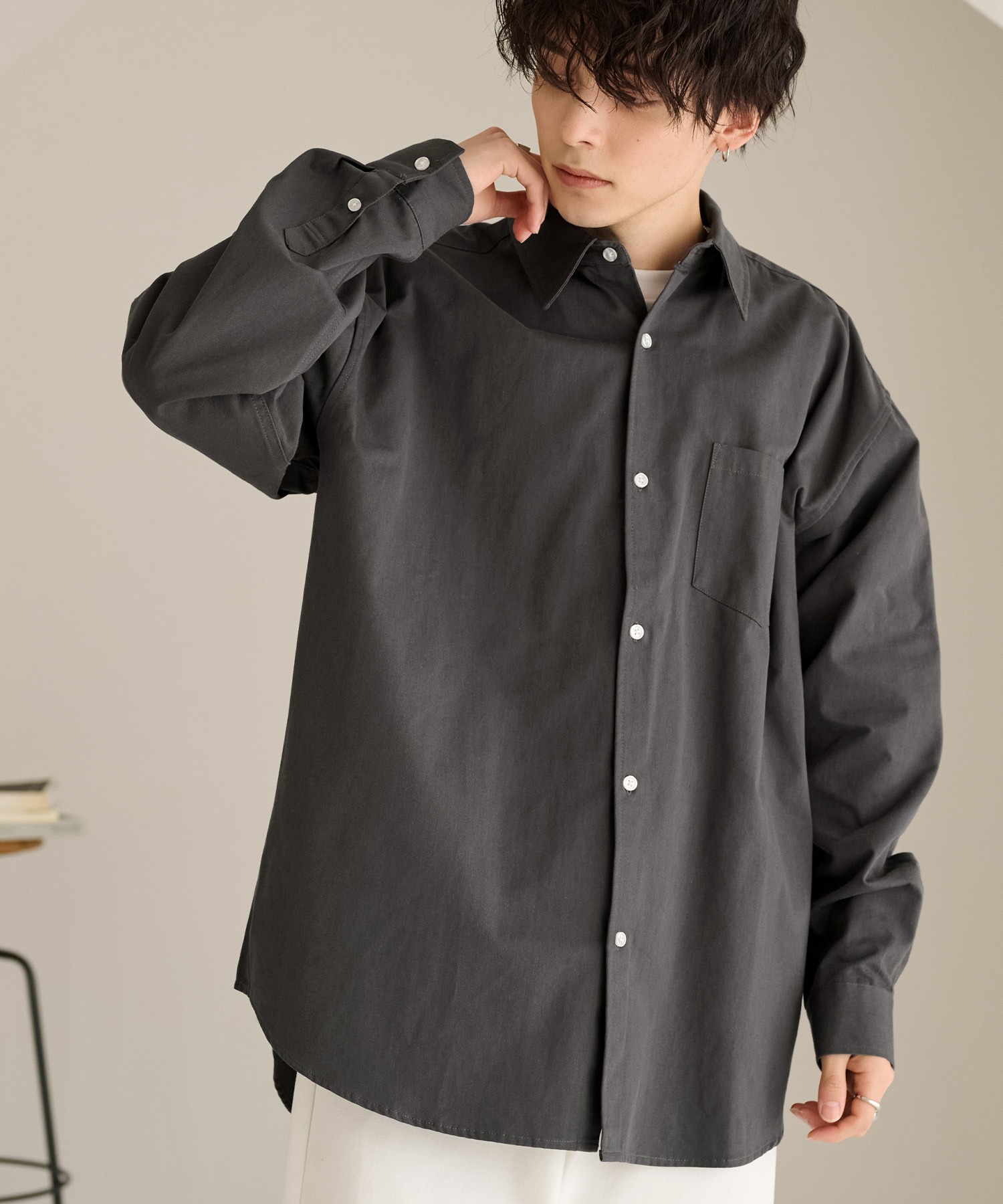 リラックスルーズレギュラーカラーブロードシャツ MONO-MART│MONO