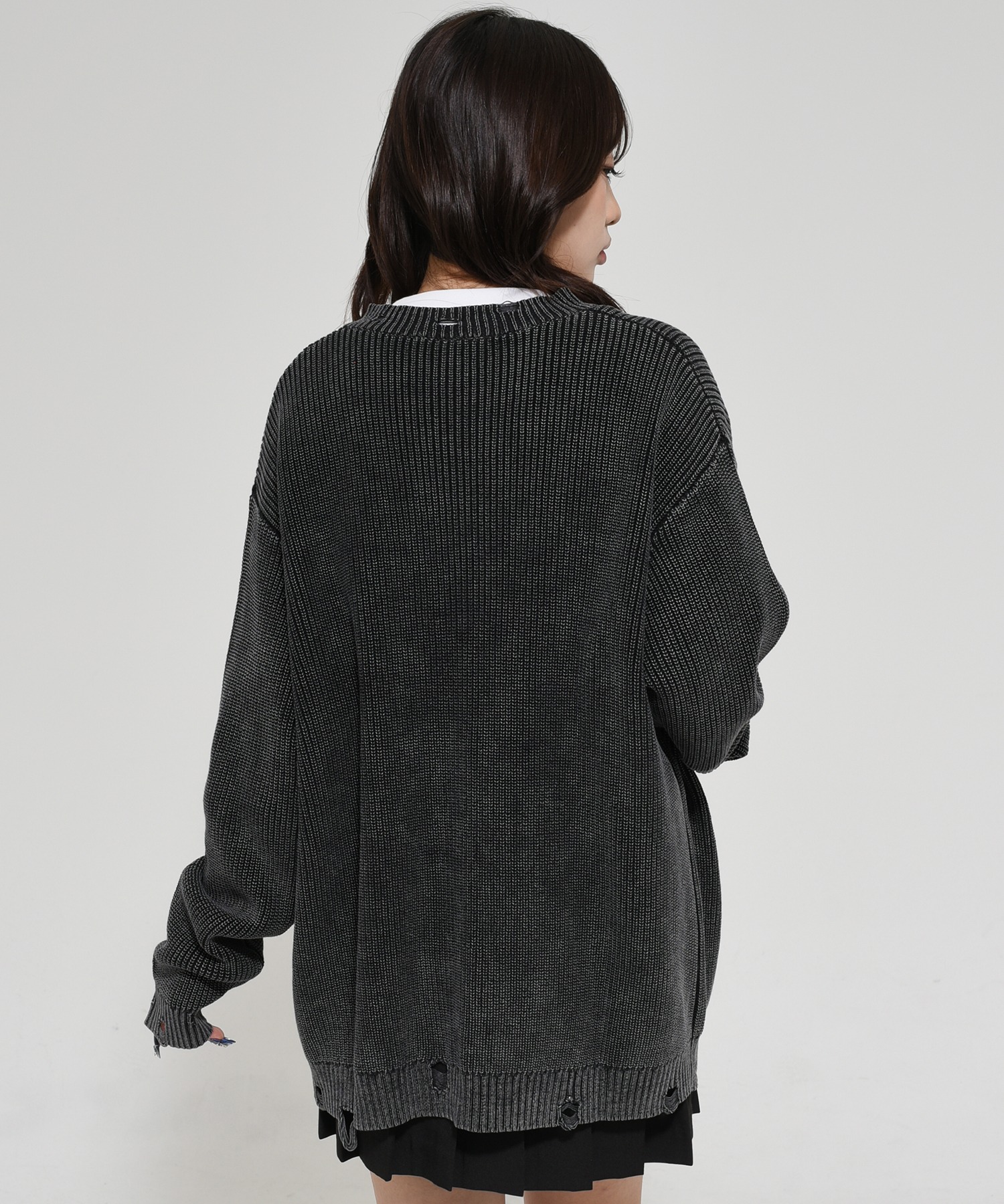 OY/オーワイ』 DISTRESSED DYED CARDIGAN/ダメージ加工 カーディガン