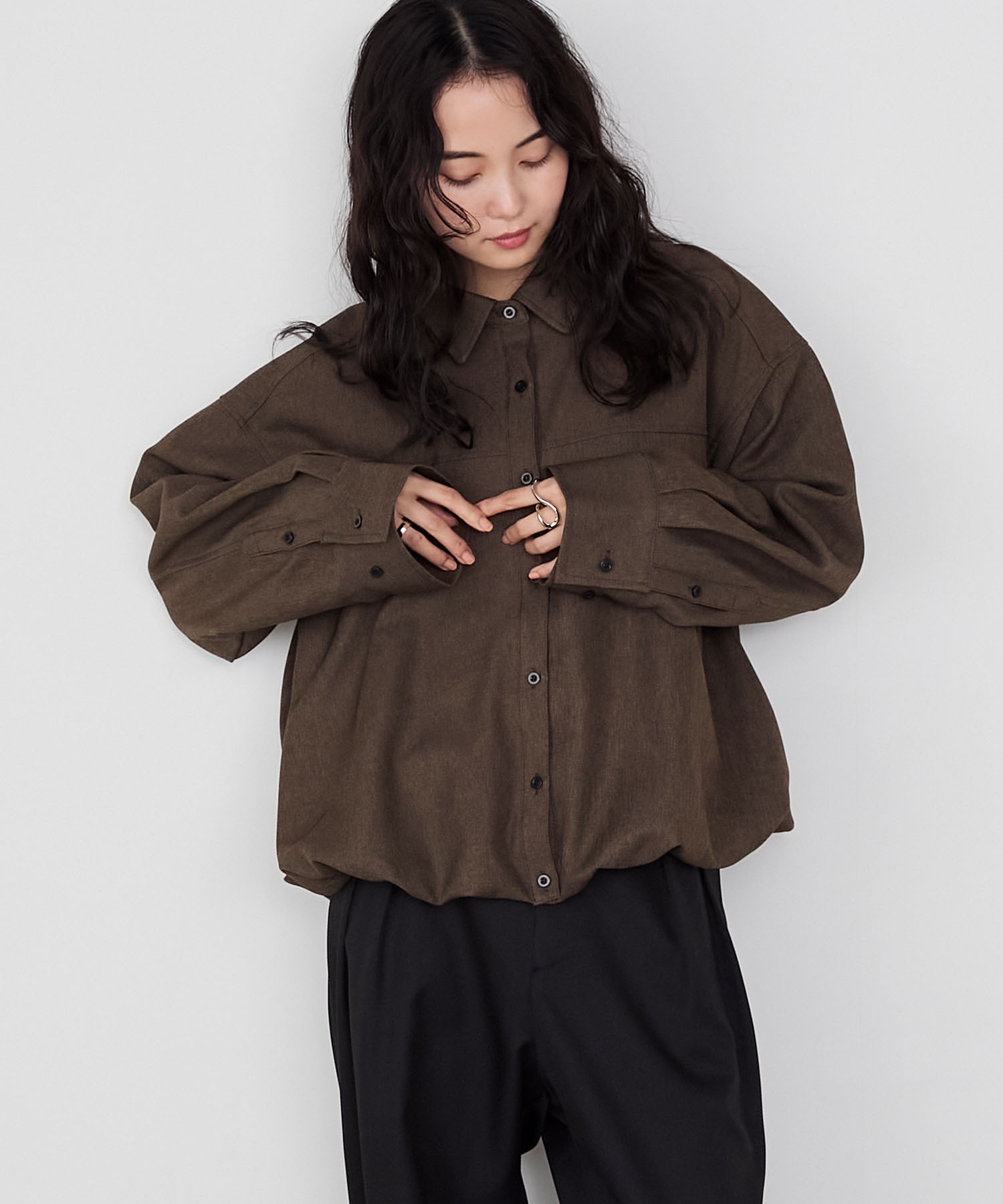 forksy.】バルーンヘムショート丈シャツジャケット forksy.│MONO-MART