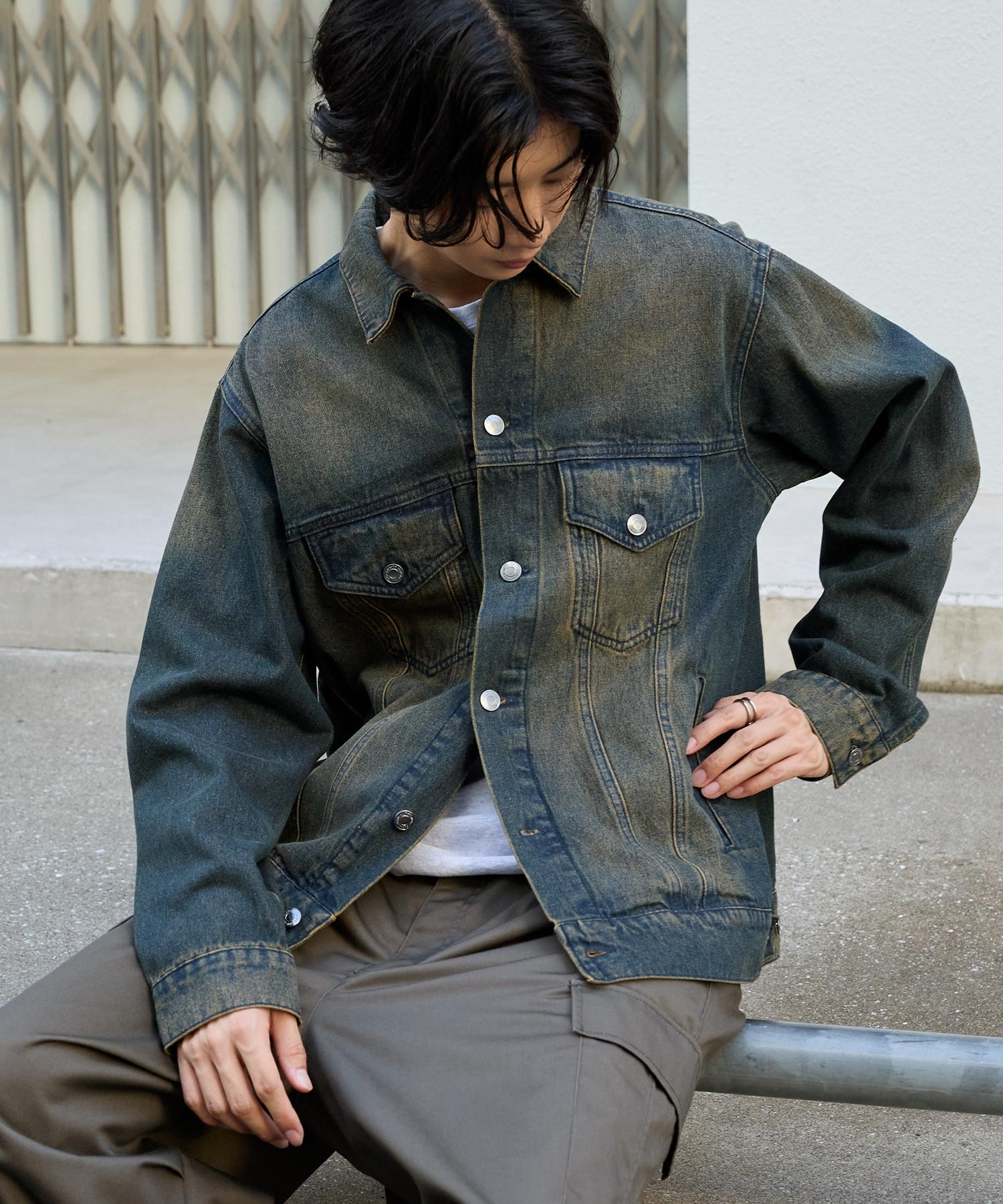 ヴィンテージライク オーバーサイズデニムジャケット MONO-MART│MONO
