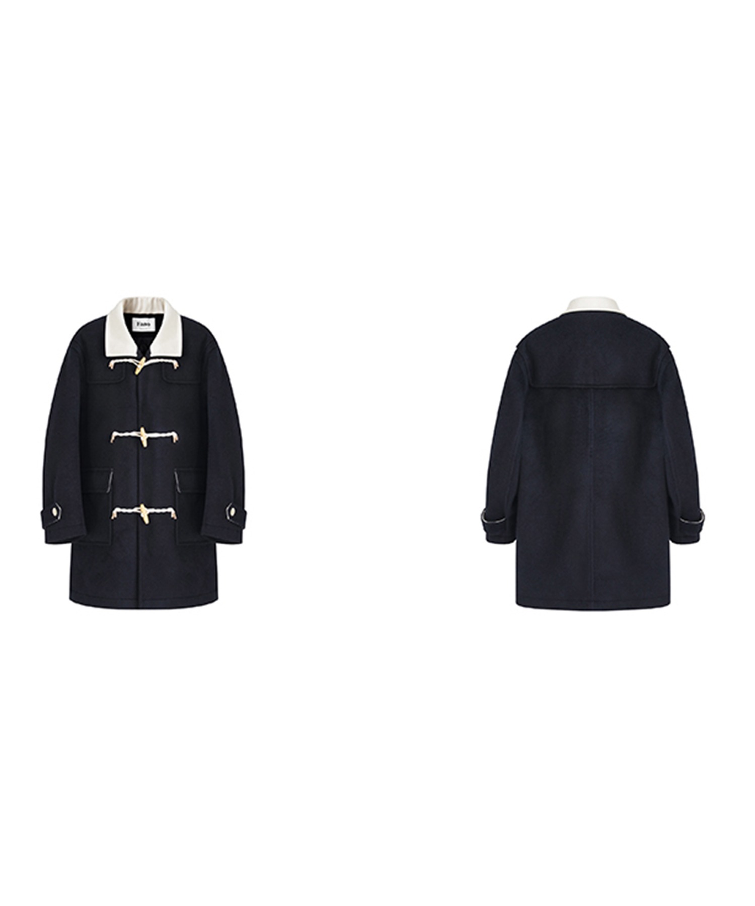 ウール混 ハーフハイカラー ミドルダッフルコート FD24W377【Fano