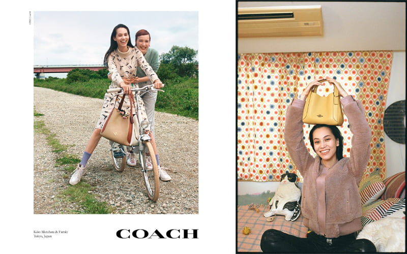 コーチ】水原希子がファミリーと出演するキャンペーンを展開、傍らに