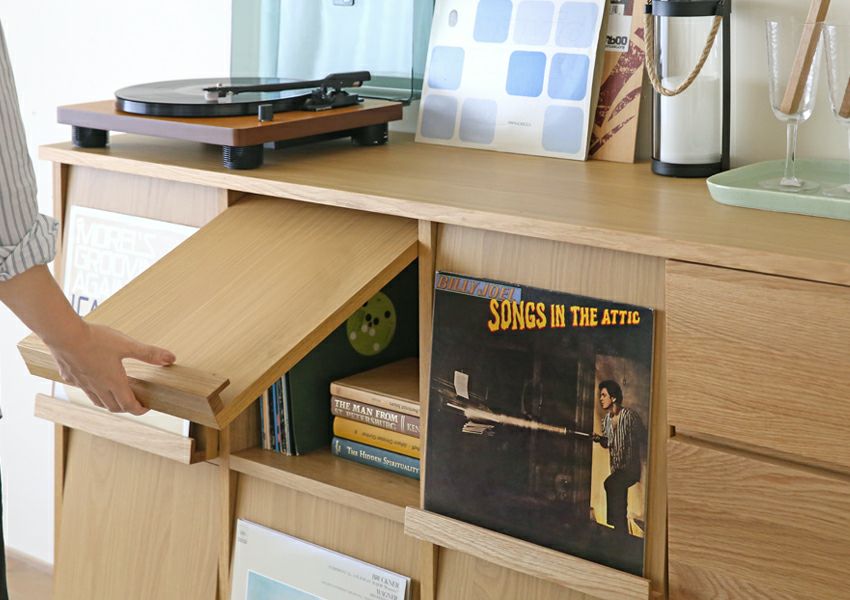 レッチェ40マガジンレコードラック（ホワイトオーク） | 大川家具
