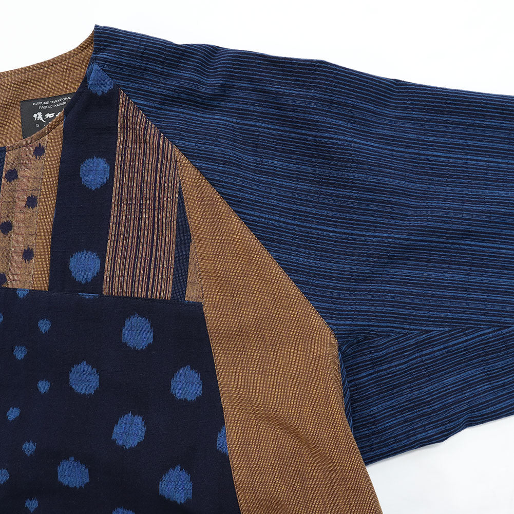 儀右エ門 ギエモン 久留米絣 チュニック丈ブラウス タ533 日本製