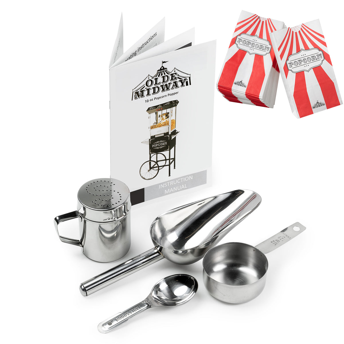 Vintage Popcorn Machine with Cart and 10 oz. Kettle, Black - Olde