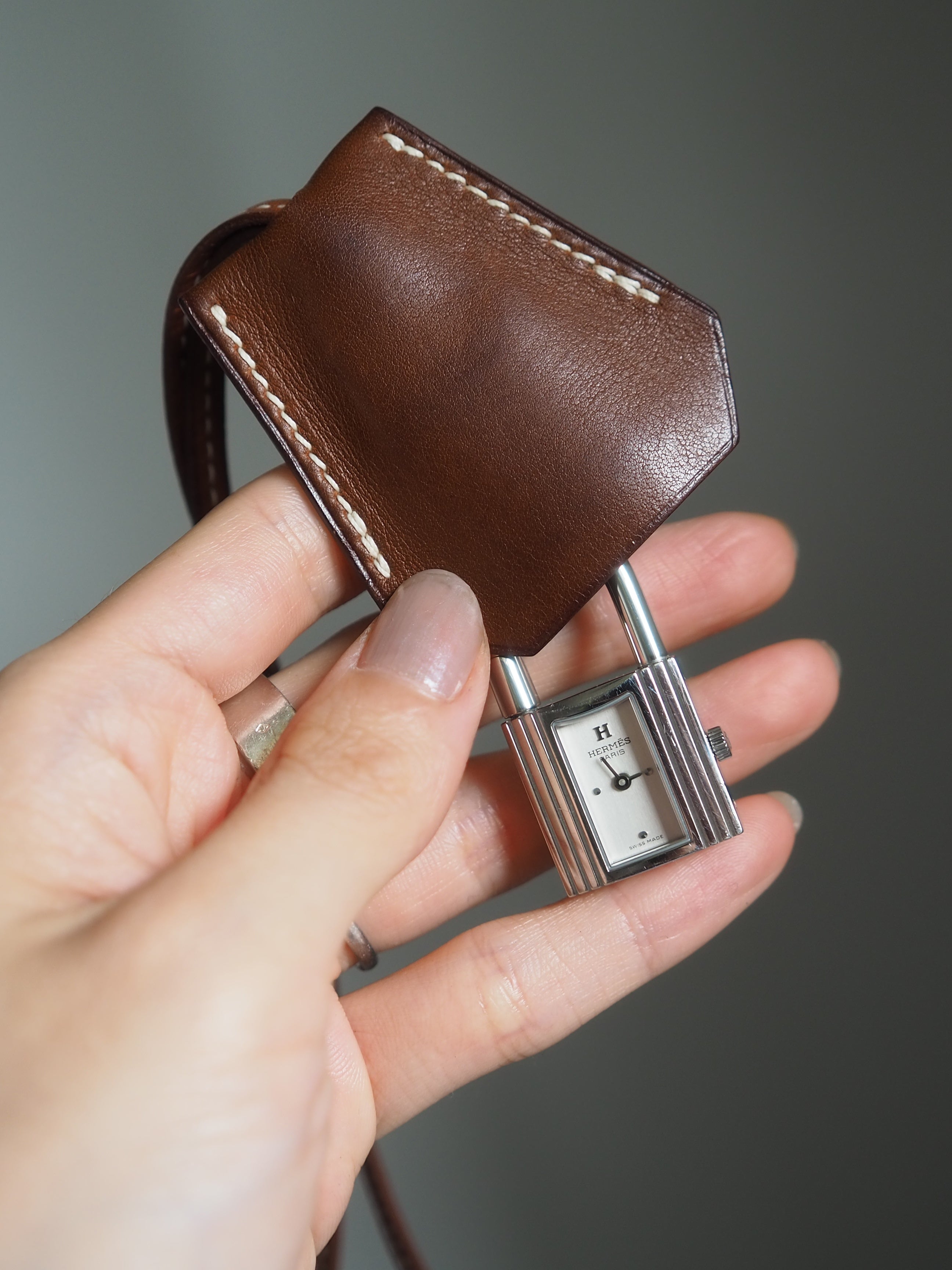 HERMES エルメス ケリー クロシェット ウォッチ 腕時計 シルバー