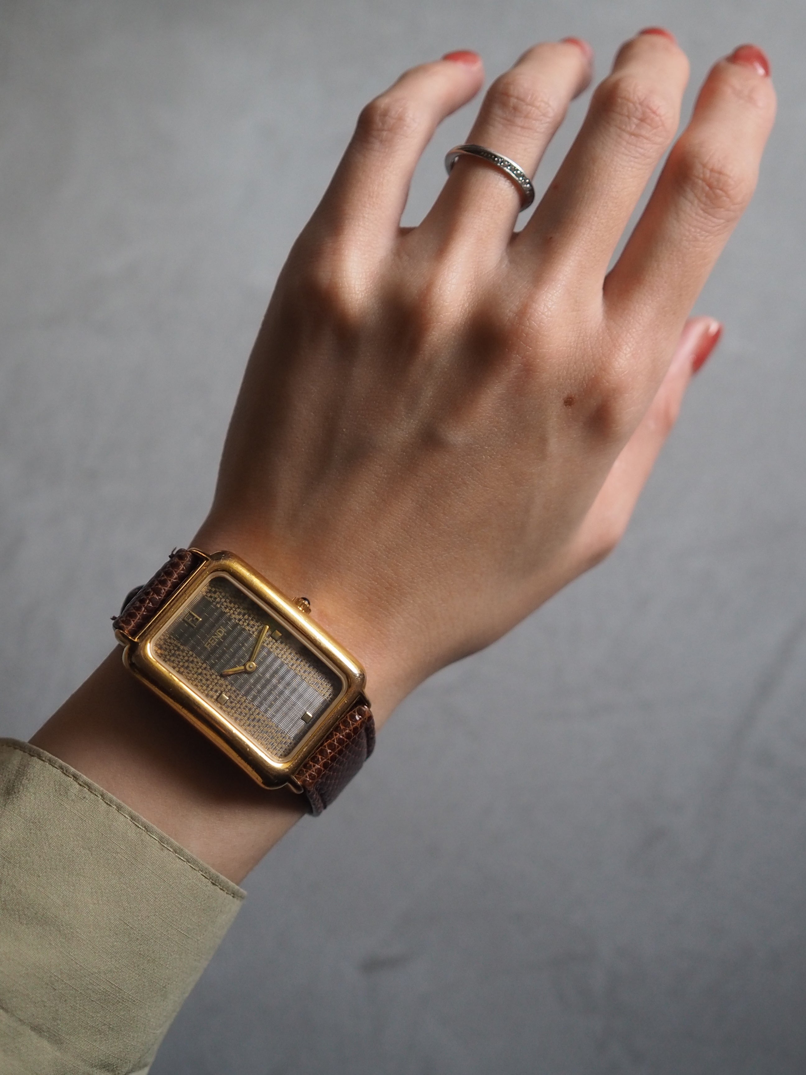 FENDI ヴィンテージ ファンディ スクエア ズッカ ウォッチ 腕時計 ユニ