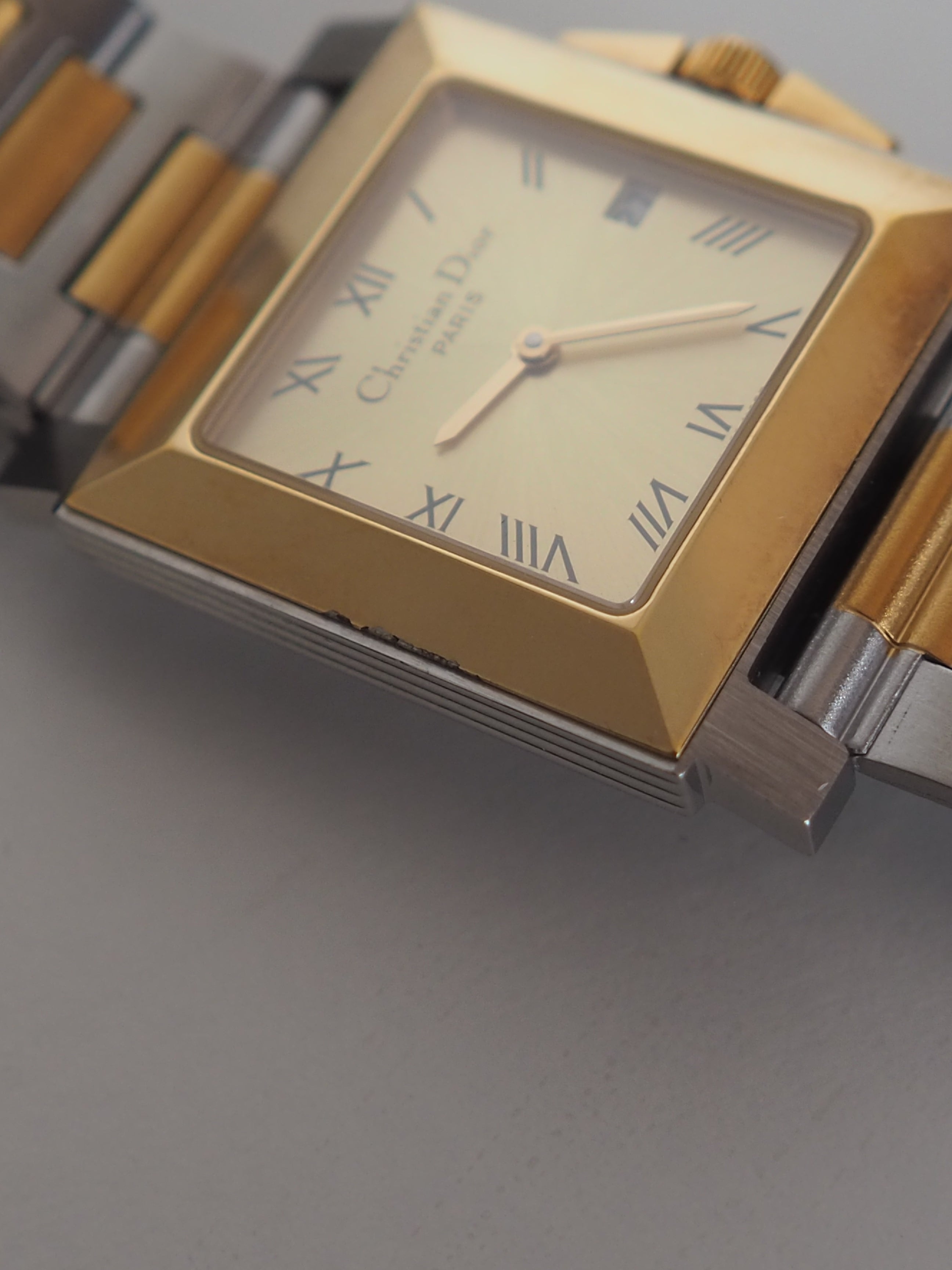 Christian Dior ディオール スクエア ウォッチ 腕時計 コンビ メンズ