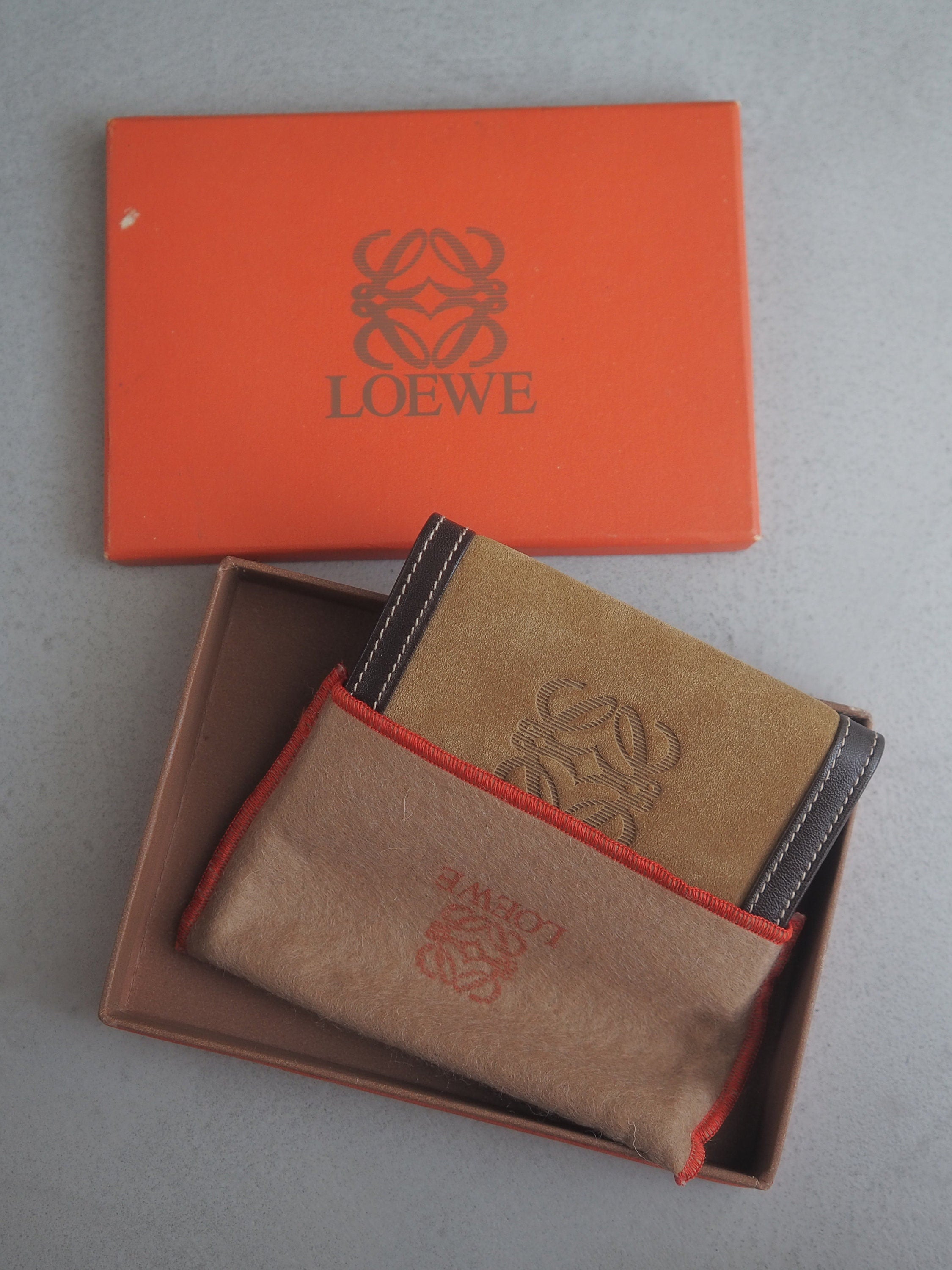 LOEWE ロエベ アナグラム キーケース カードケース スエード ブラウン