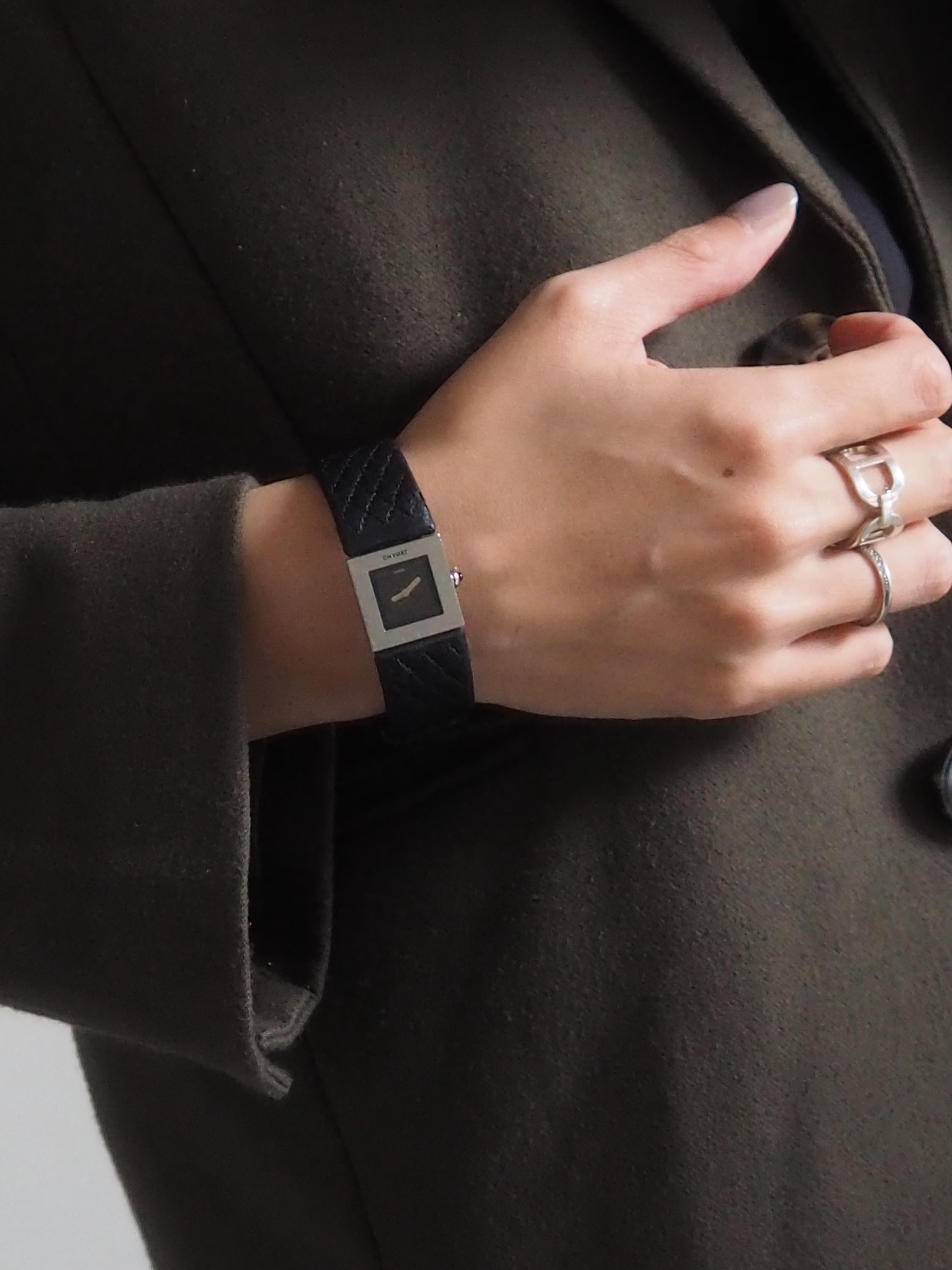 CHANEL シャネル マトラッセ ウォッチ 腕時計 シルバー ブラック