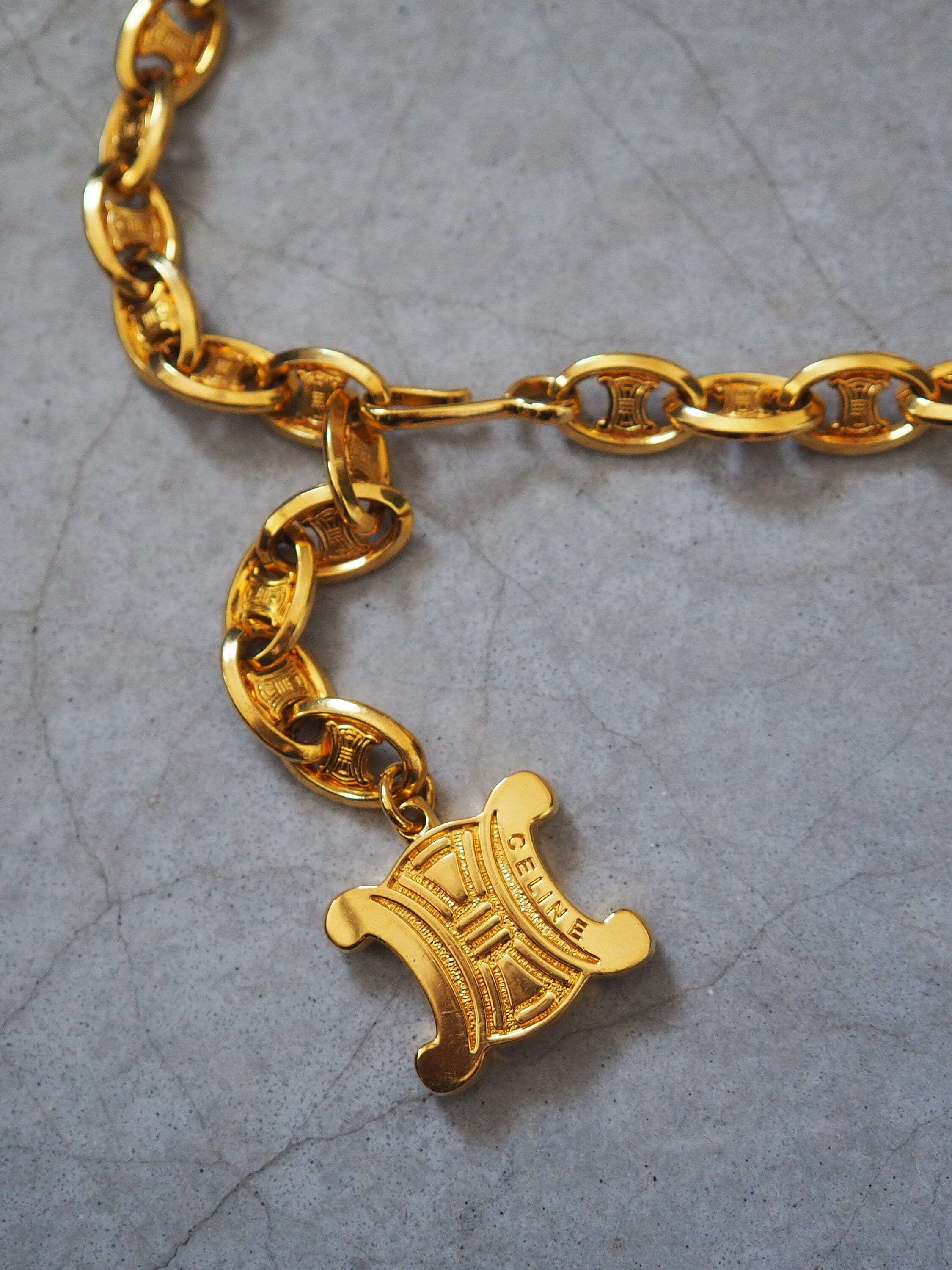 CELINE マカダム チェーン ベルト セリーヌ トリオンフ ヴィンテージ