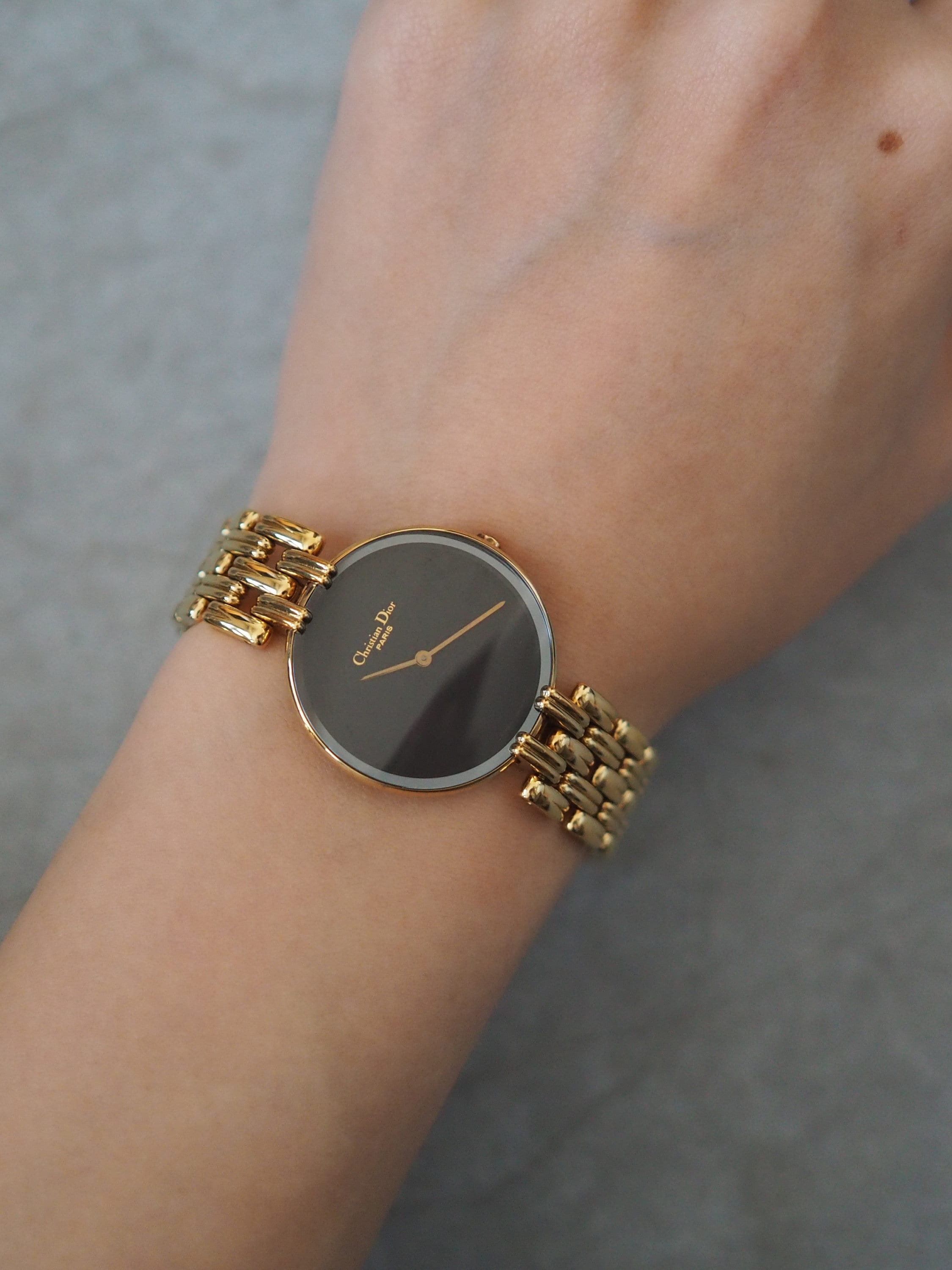 Christian Dior ブラックムーン バキラ ウォッチ 腕時計 ゴールド