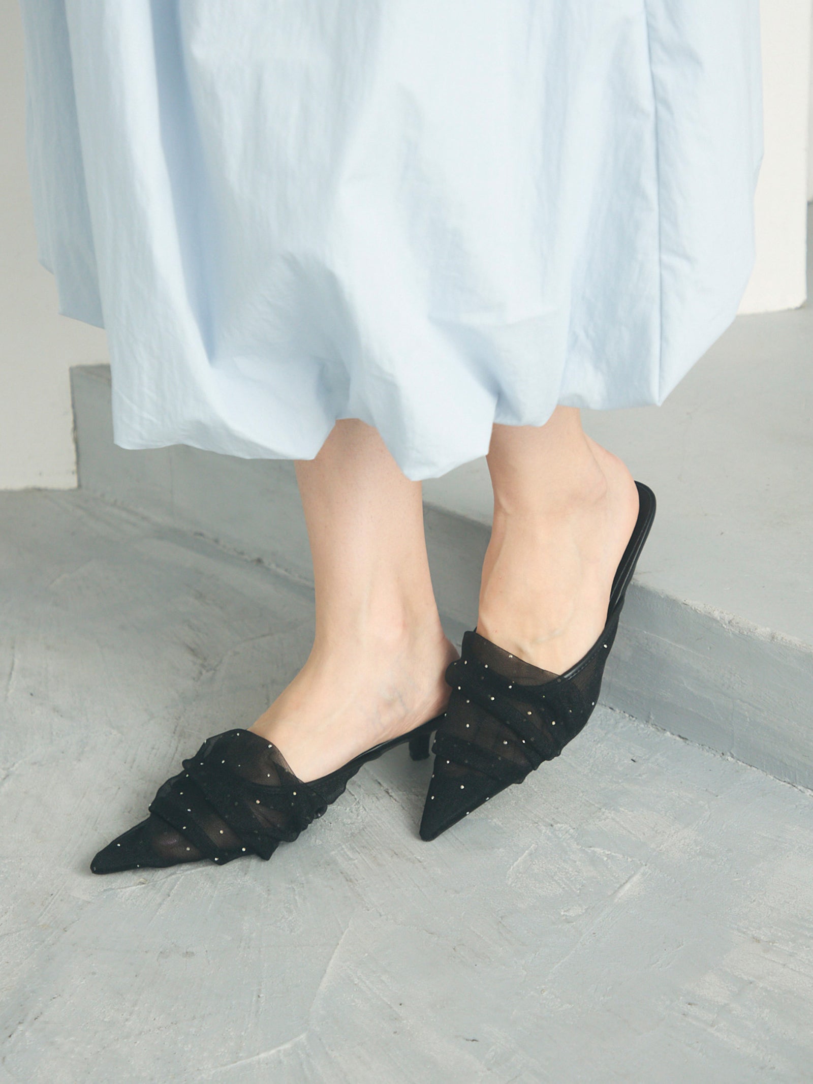 靴 Melt the Lady pointed toe fur mule 39 靴 Melt the Lady pointed