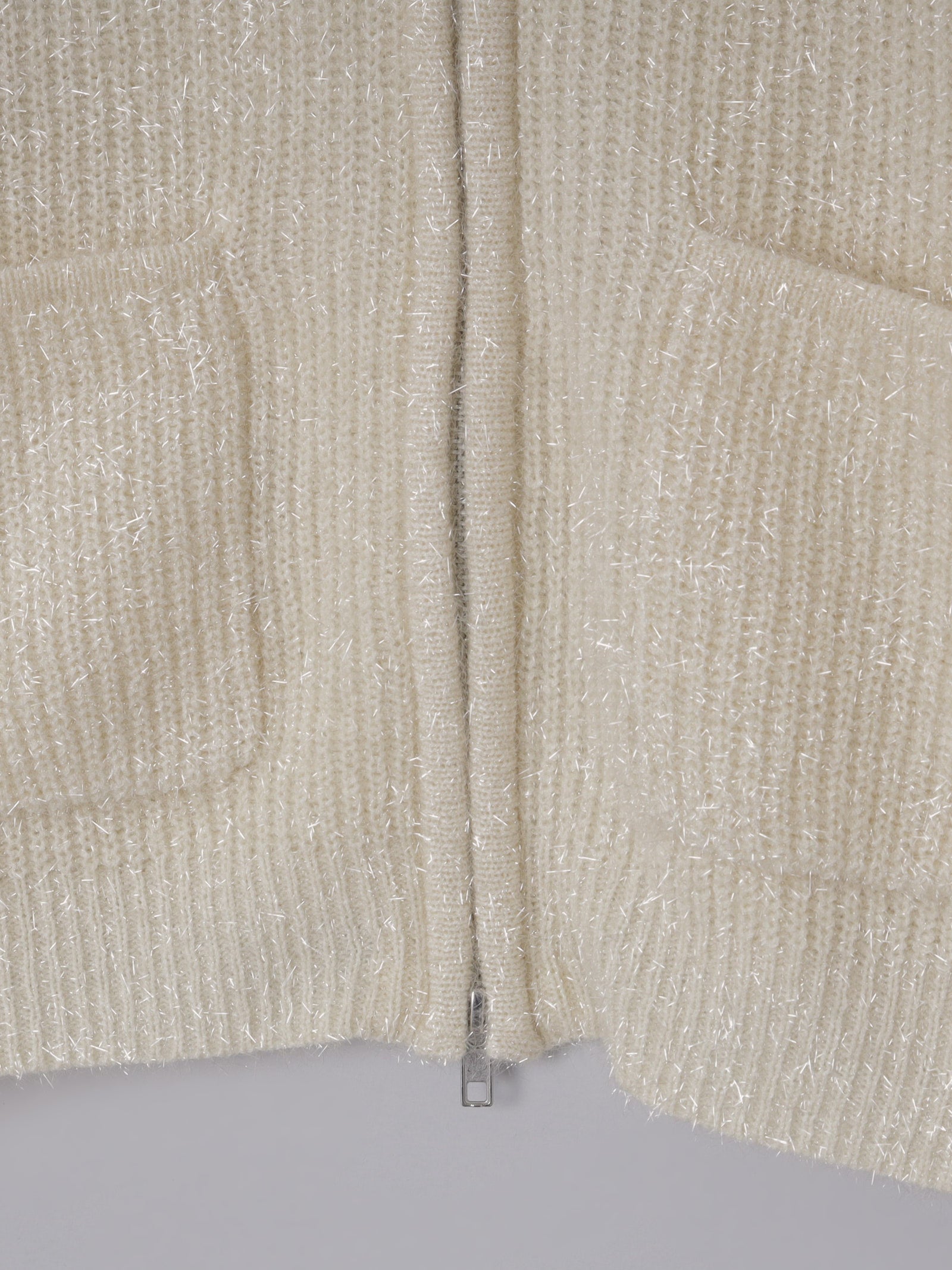 ラメヤーンジップカーディガン