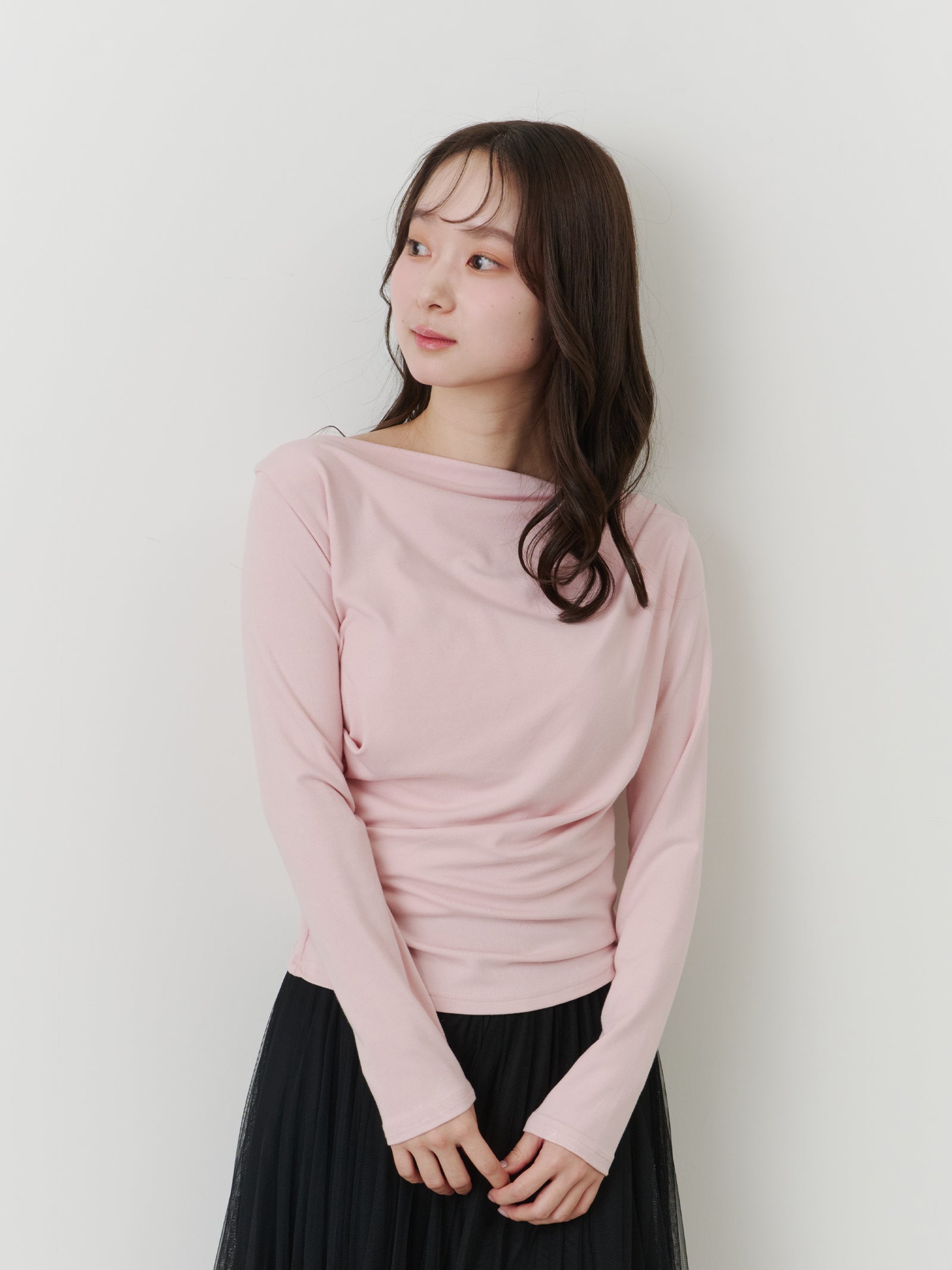 アシンメトリードレープトップス