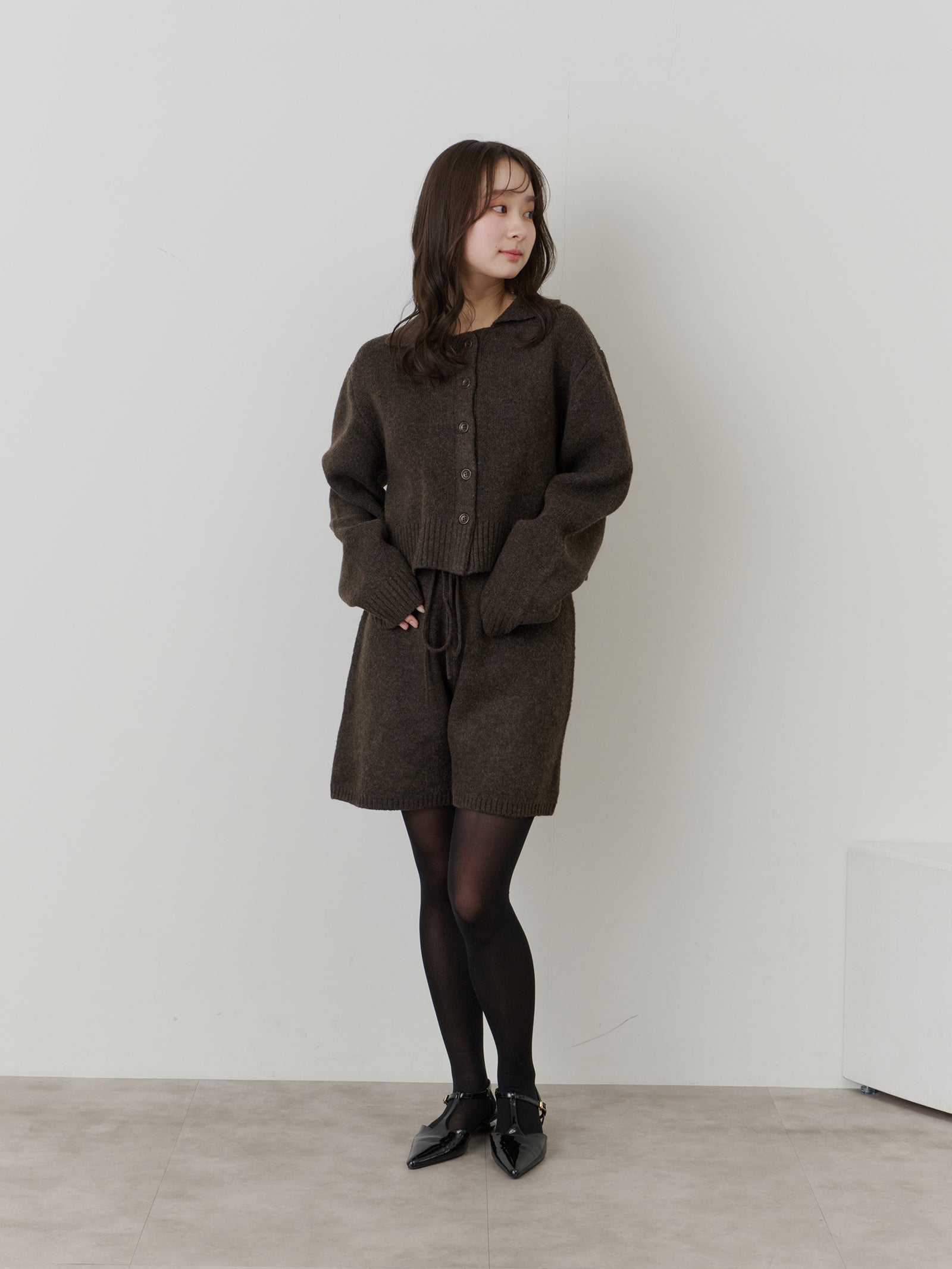 メランジニットショートパンツ[セットアップ可能]