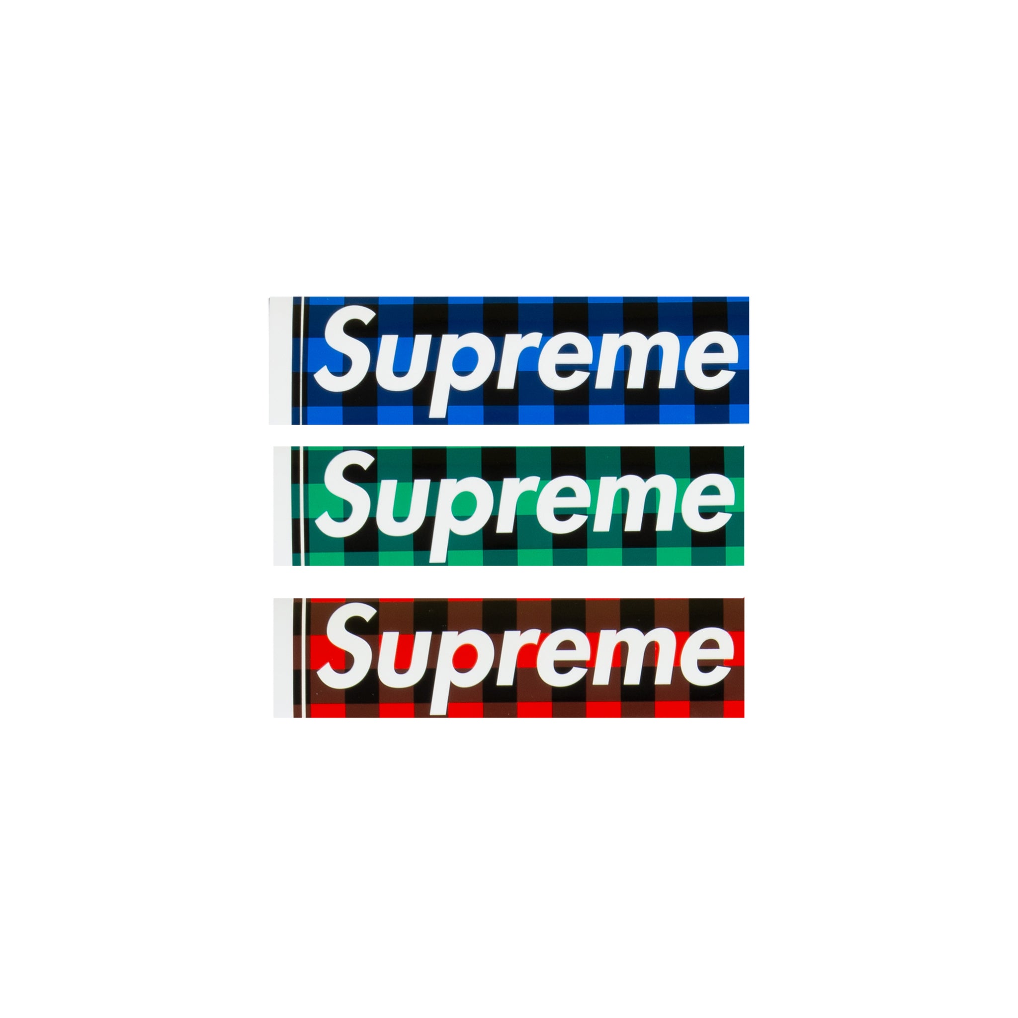 Supreme Buffalo Plaid Box Logo Stickers – On The Arm