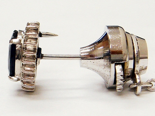 豪華!!プラチナ☆大粒天然サファイヤ&天然ダイヤモンド ピンブローチ