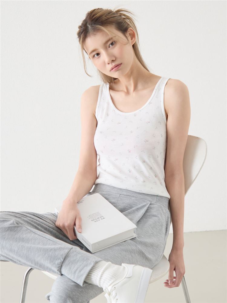 綿100％小花柄タンクトップ: 下着・インナー |チュチュアンナ