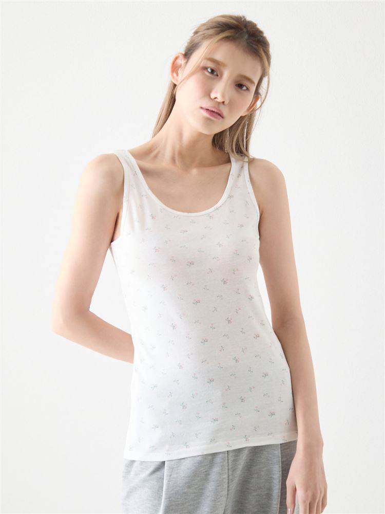 綿100％小花柄タンクトップ: 下着・インナー |チュチュアンナ